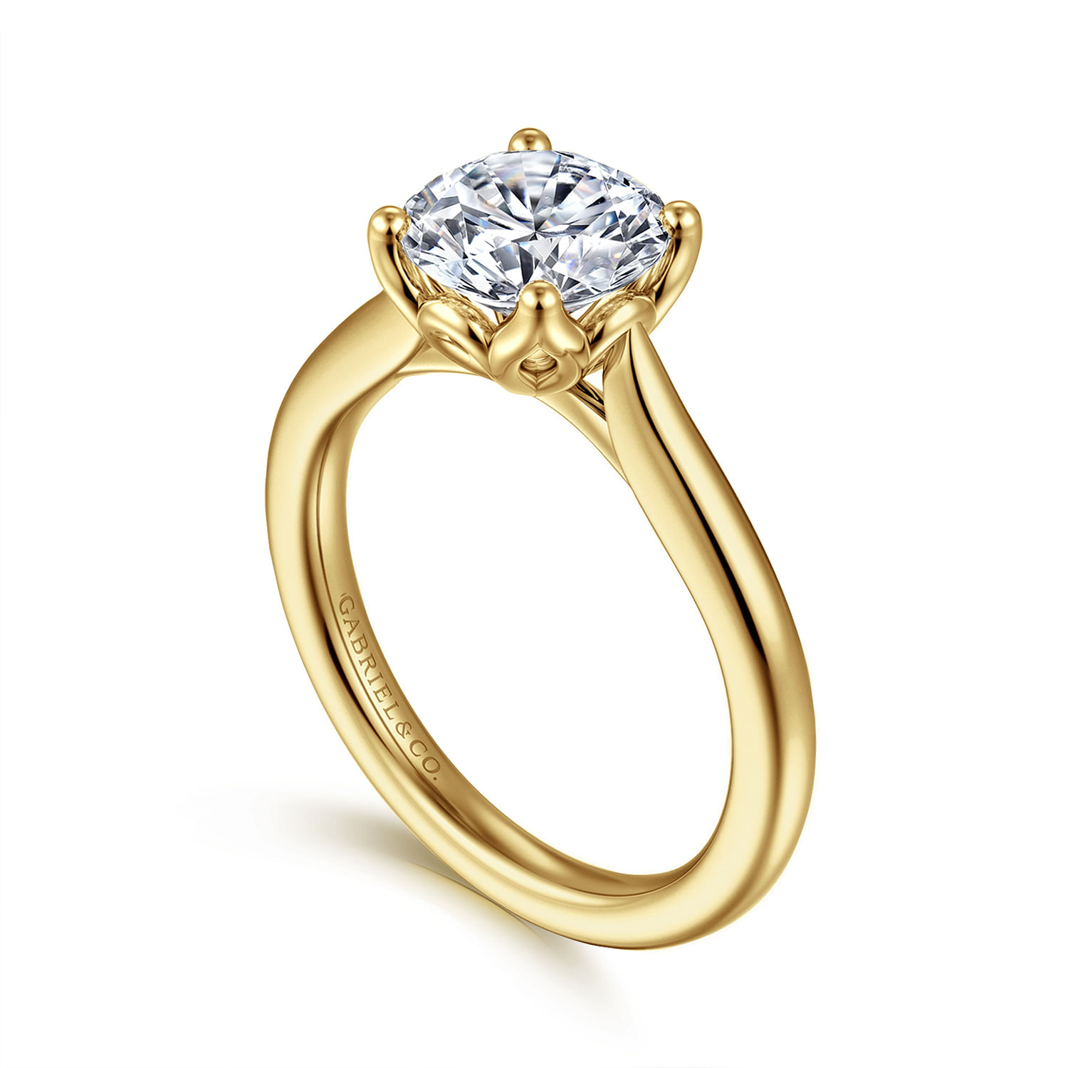 Gabriel & Co. 14K Yellow Gold Lotus Collection Solitaire Engagement Ring Setting