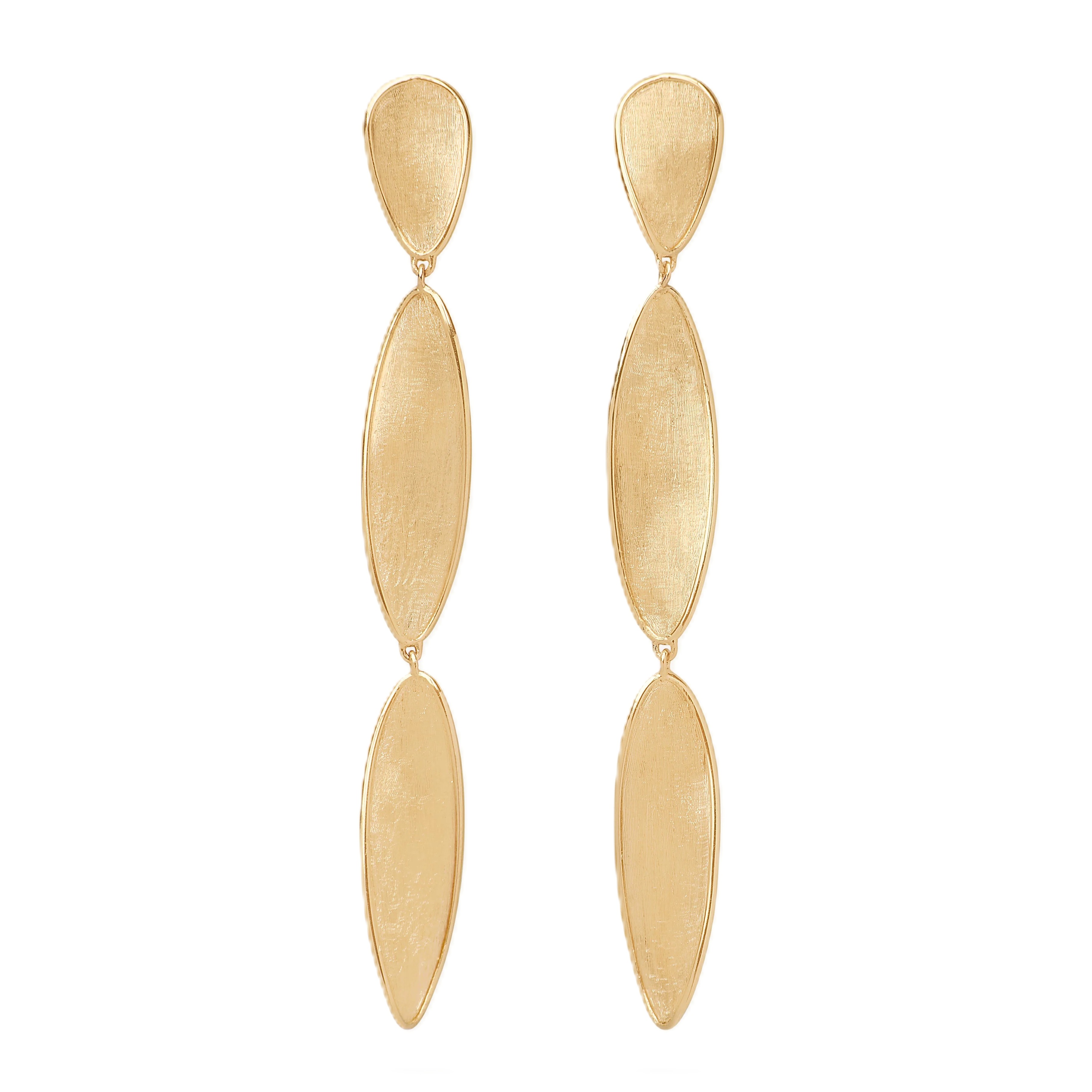 Marco Bicego 18K Yellow Gold Lunaria Triple Drop Twist Earrings