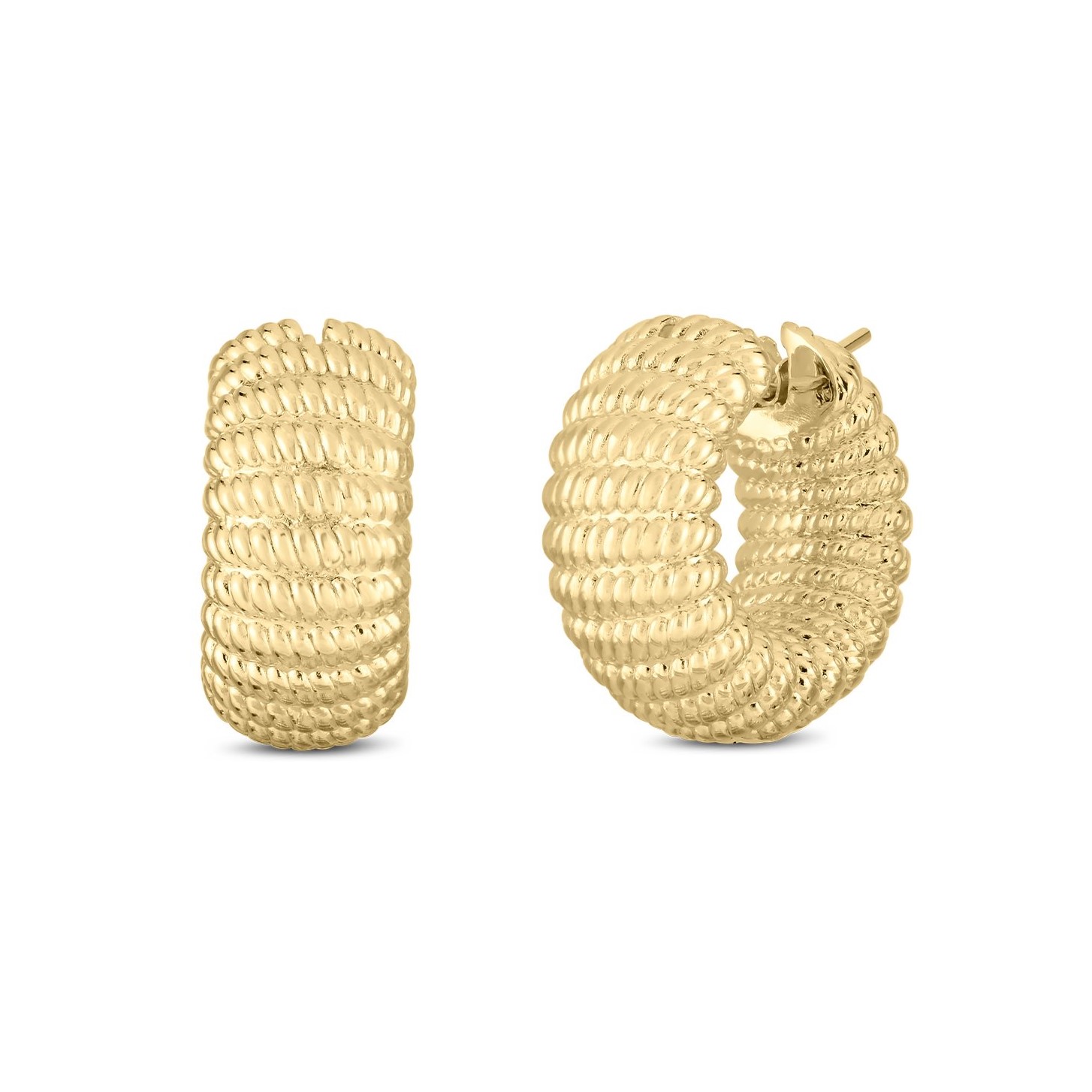 Roberto Coin 18K Yellow Gold Chic & Shine Textured Hoops