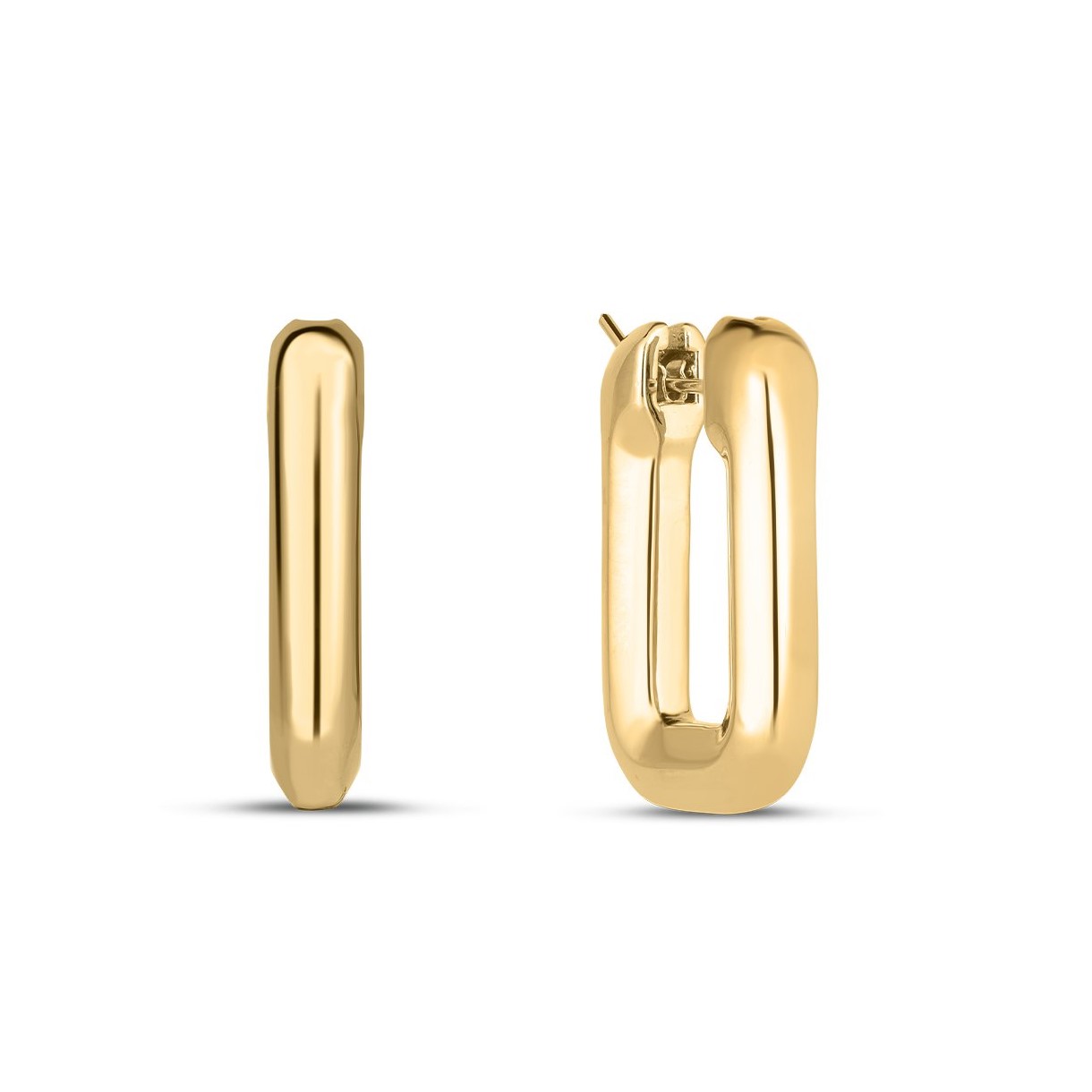 Roberto Coin 18K Yellow Gold Designer Small Square Hoops