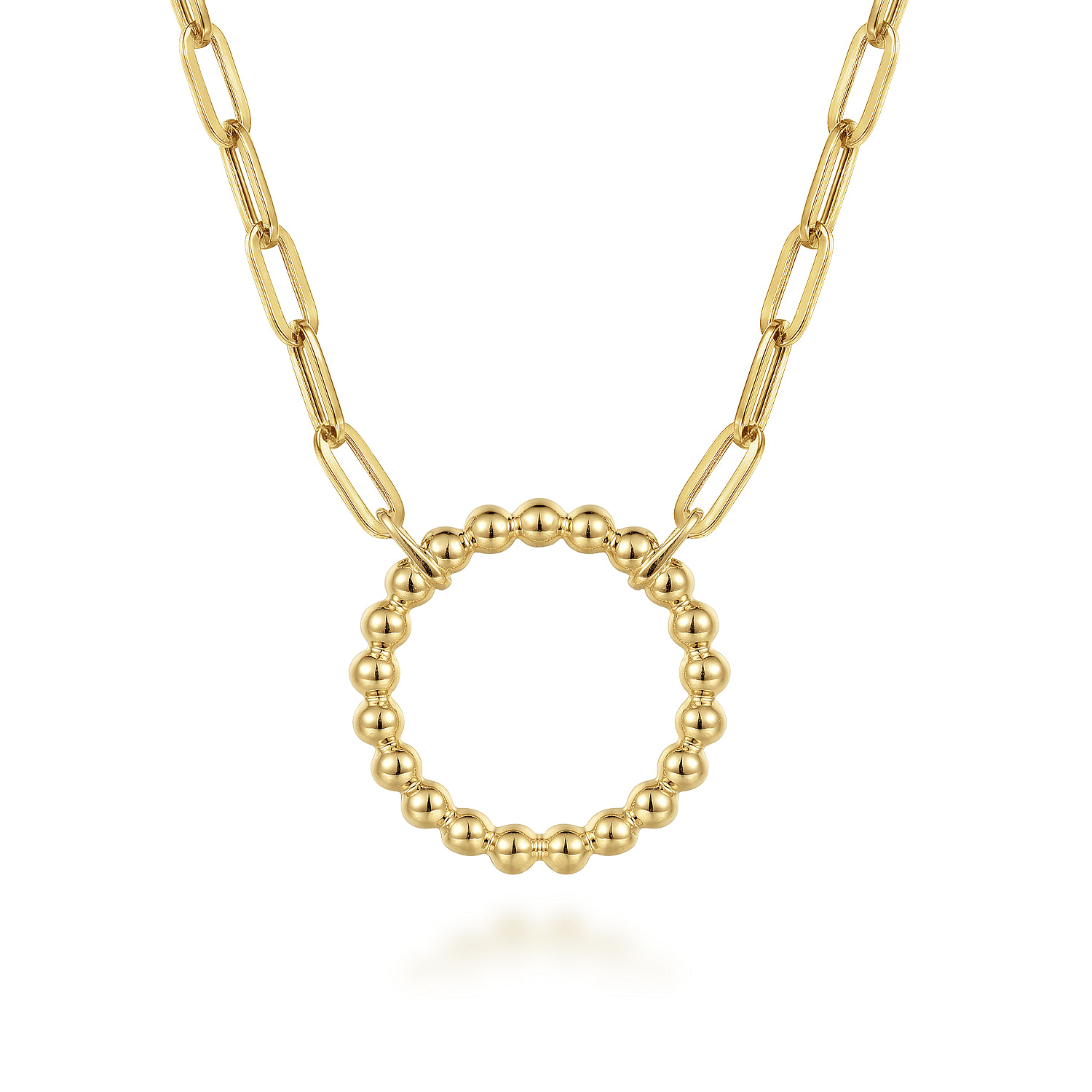Gabriel & Co. 14K Yellow Gold Bujukan Circle Paperclip Necklace