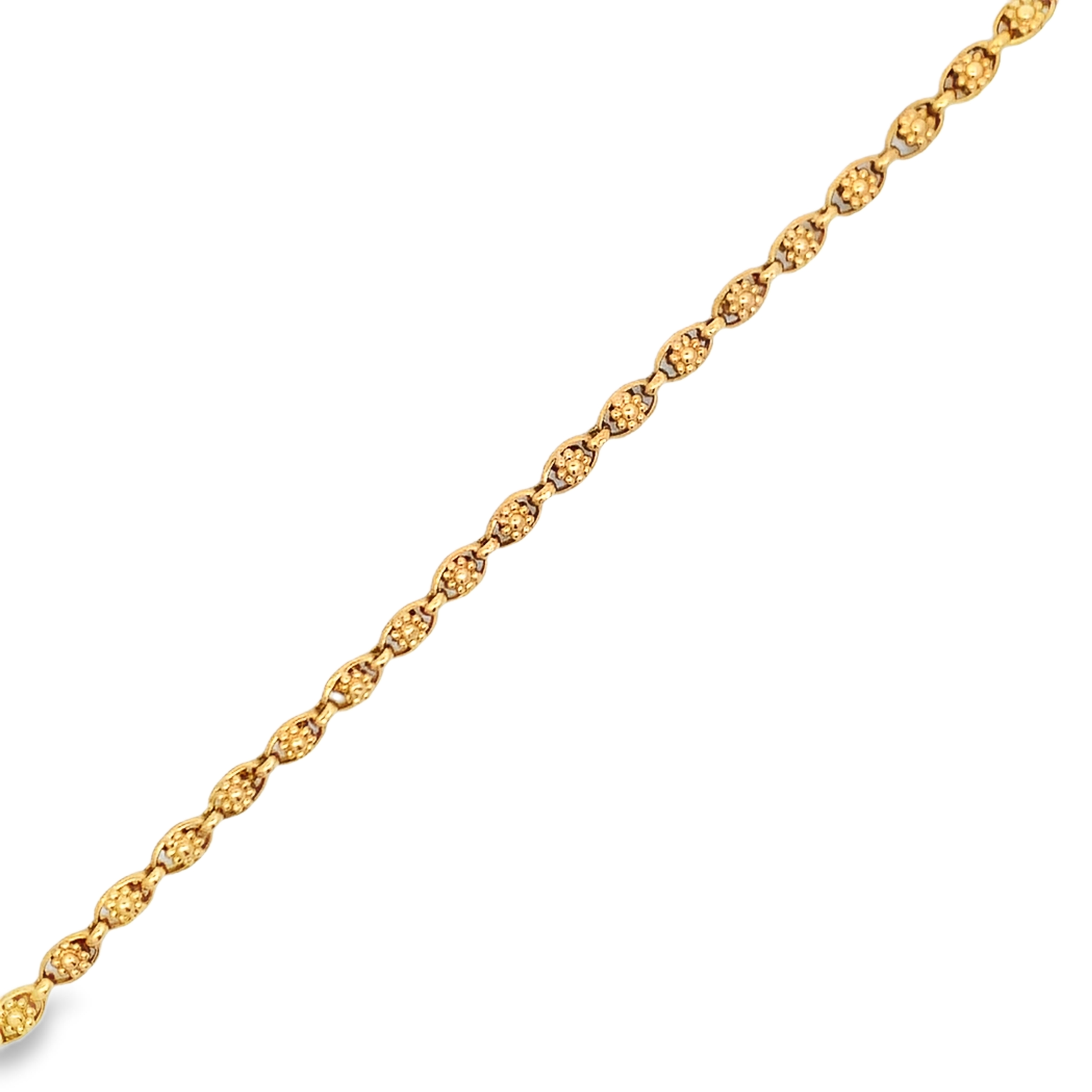 David Rovinsky 18K Yellow Gold Oval Link Containing a Flower Necklace 46
17.7dwt