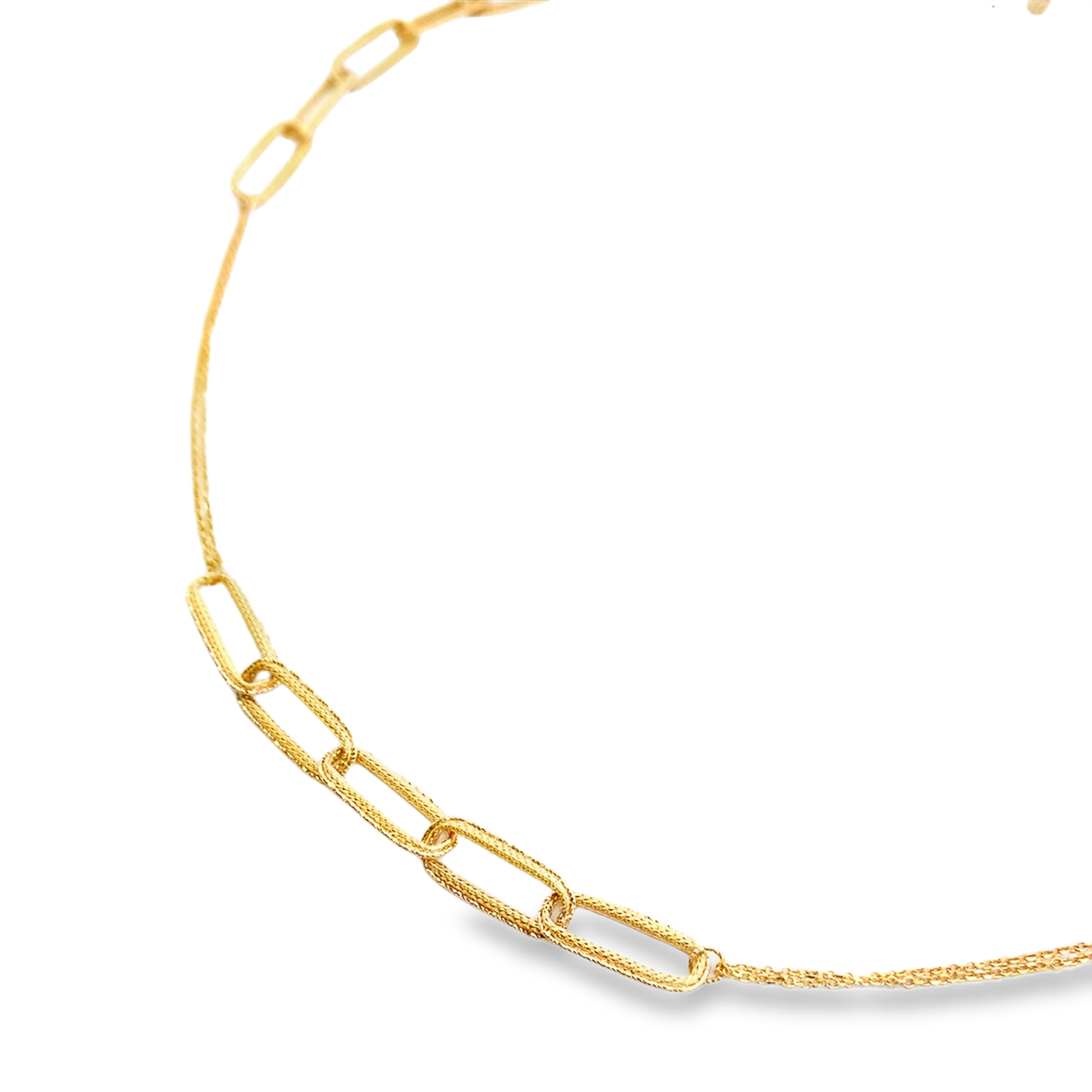 18K Yellow Gold Fancy Oval Link Necklace 30