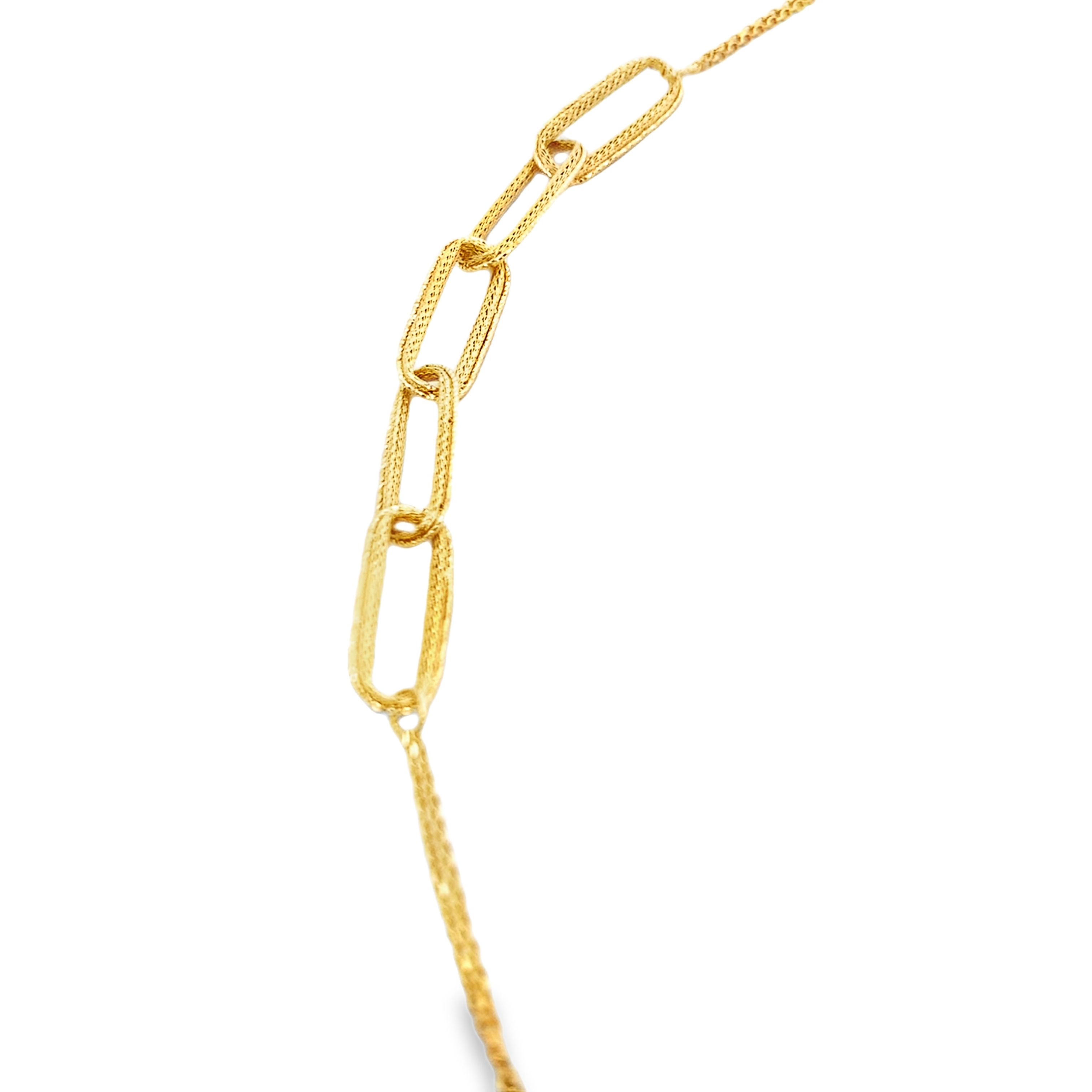 18K Yellow Gold Fancy Oval Link Necklace 30
