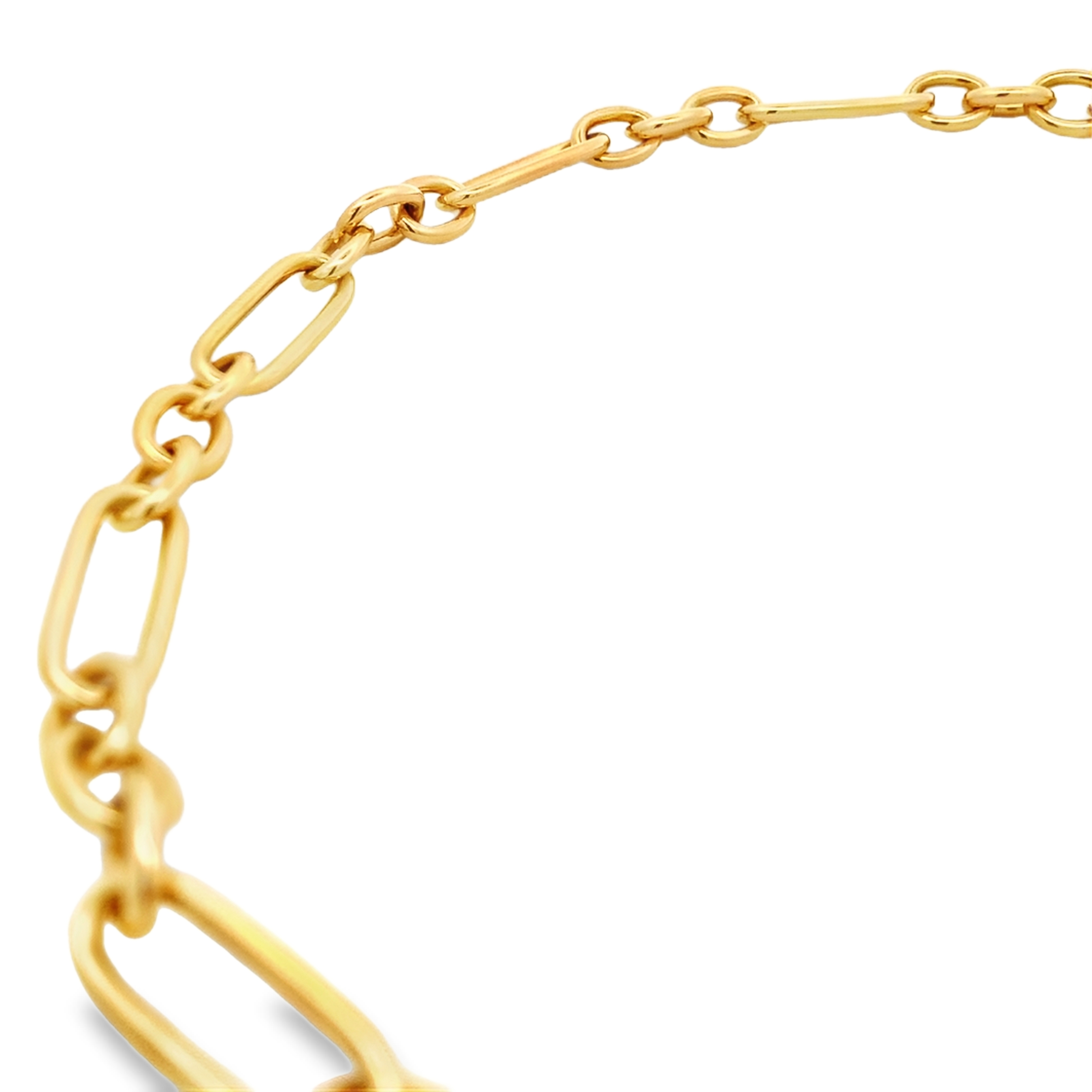 18K Yellow Gold Paper Clip Necklace 17.5