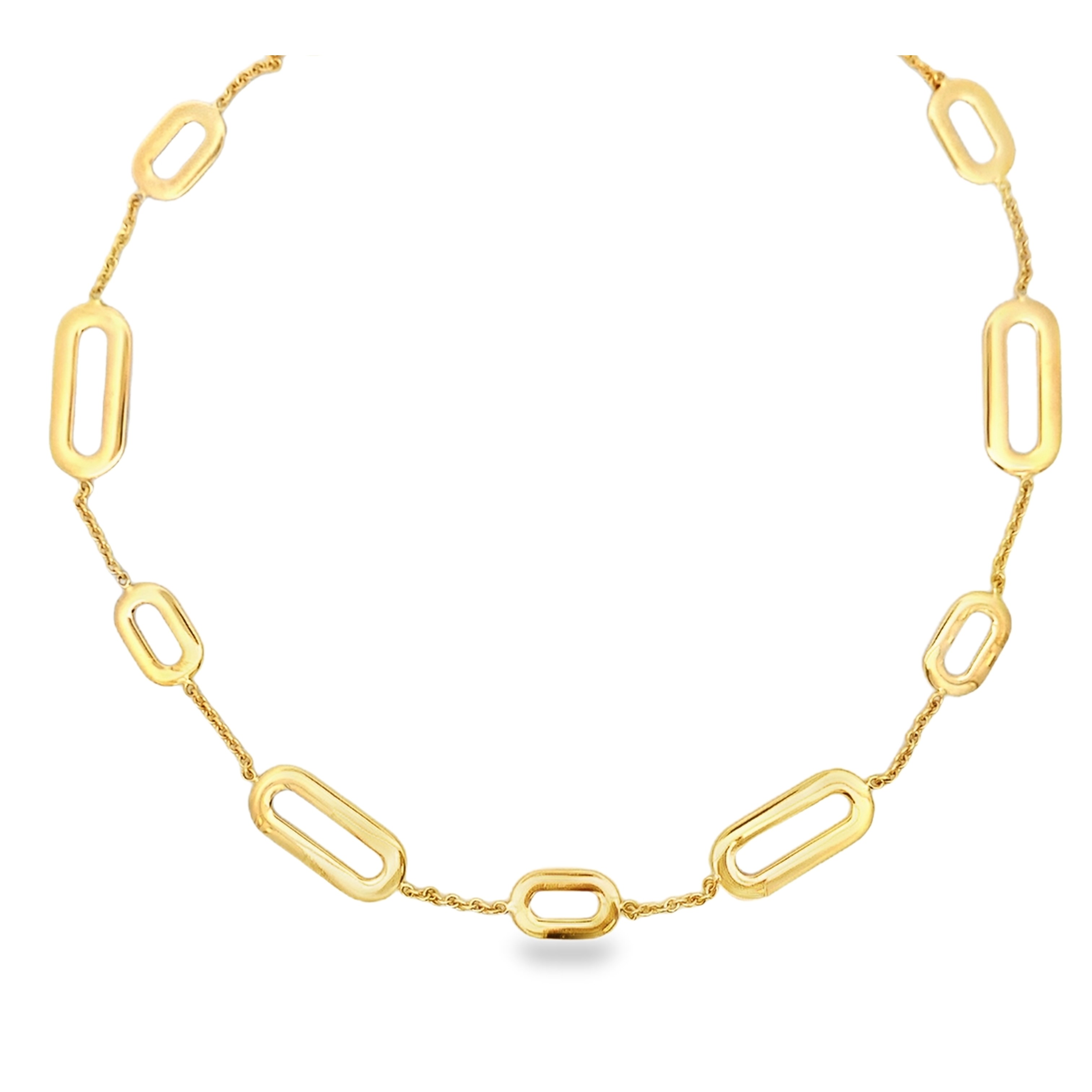 18K Yellow Gold Fancy Link Necklace