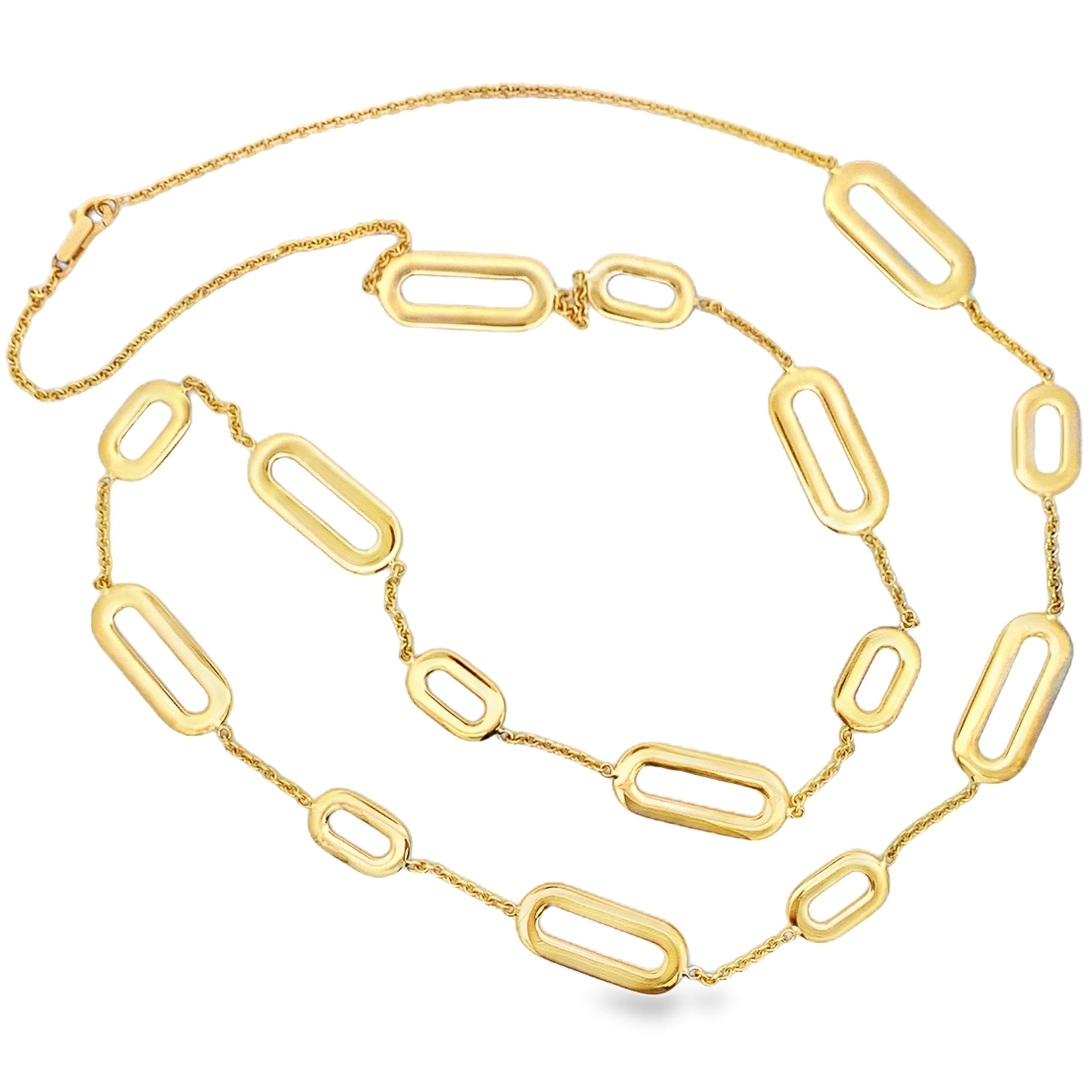 18K Yellow Gold Fancy Link Necklace