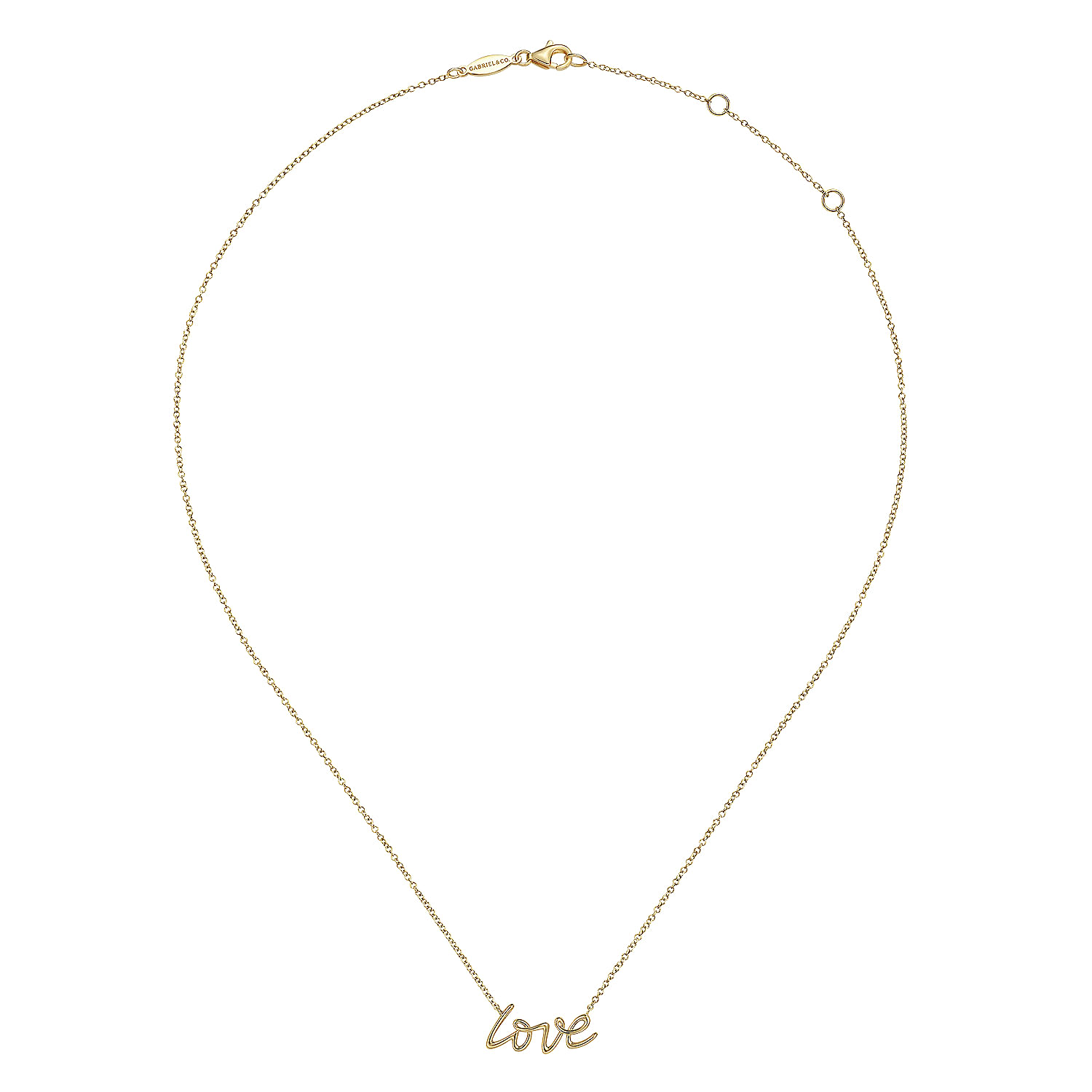 Gabriel & Co. 14K Yellow Gold Love Necklace