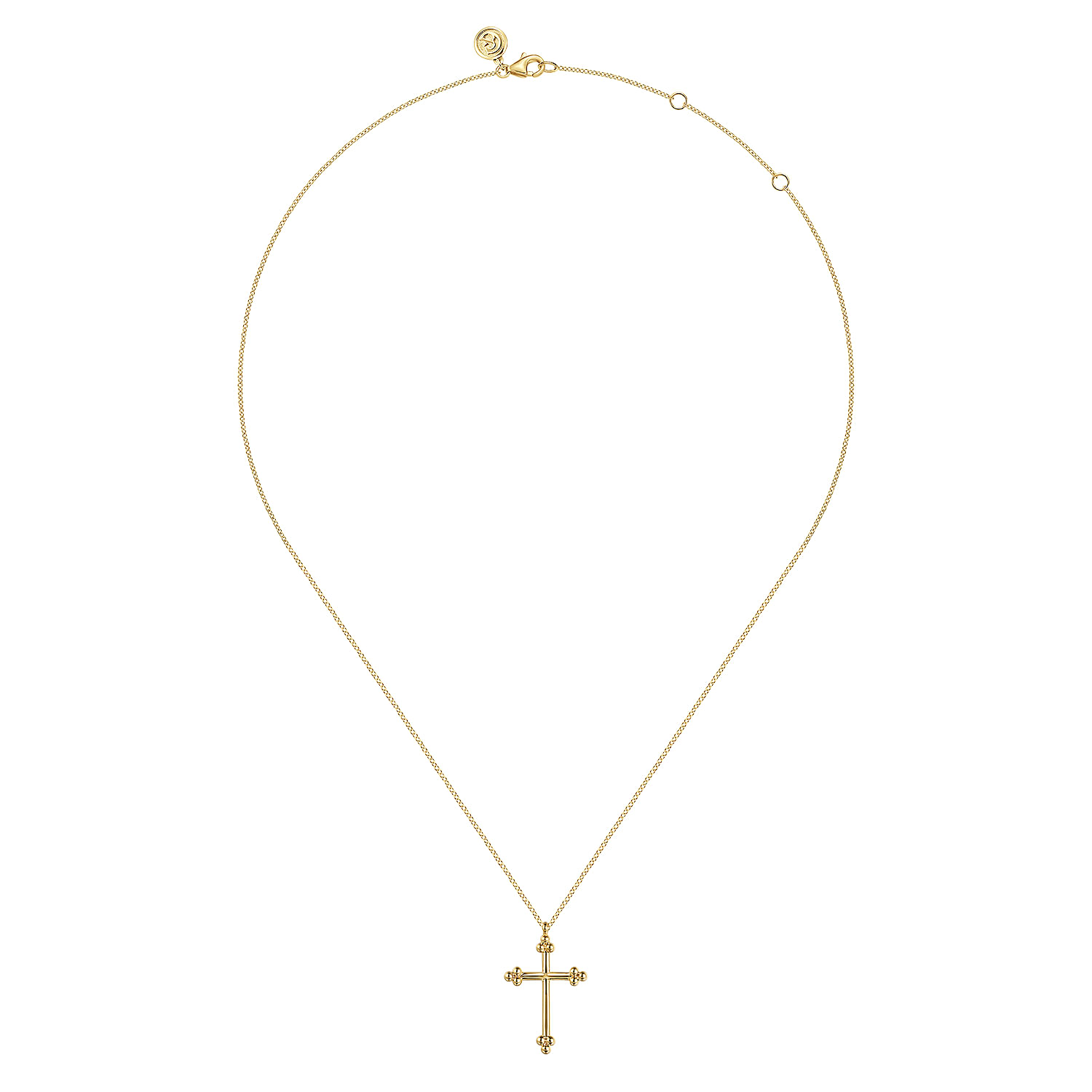Gabriel & Co. 14K Yellow Gold Bujukan Cross Pendant