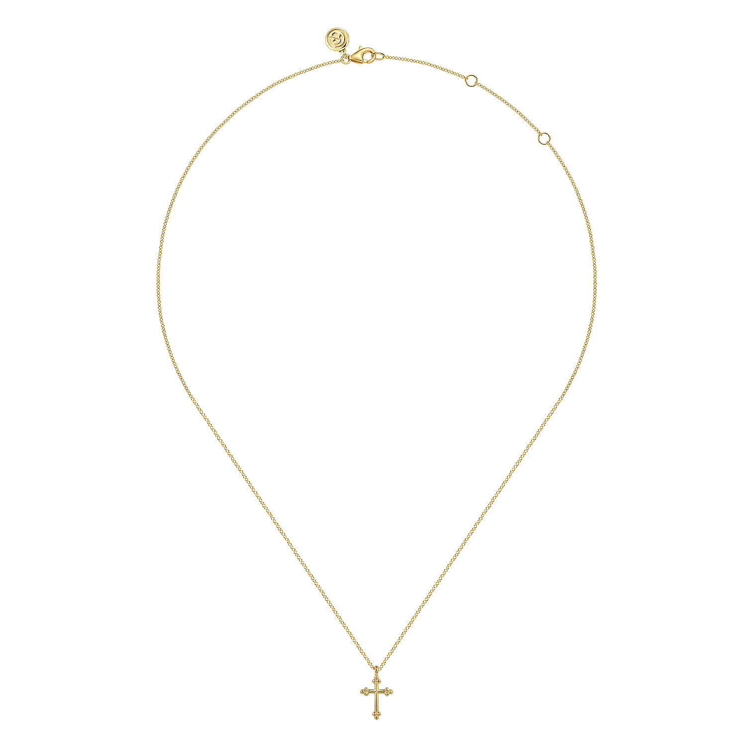 Gabriel & Co. 14K Yellow Gold Plain 12mm Cross Pendant