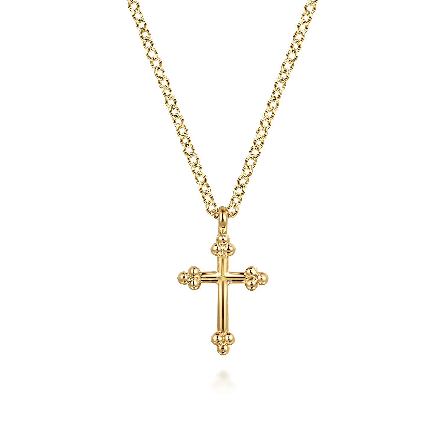 Gabriel & Co. 14K Yellow Gold Plain 12mm Cross Pendant