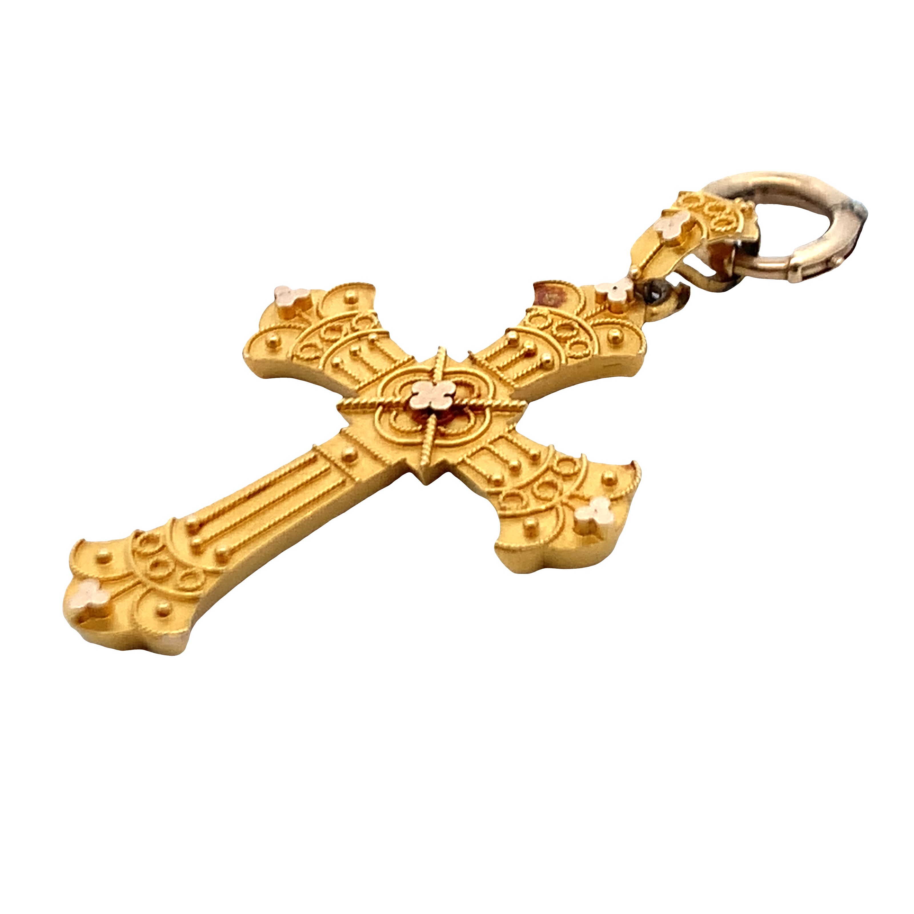 Victorian 14K Yellow Gold Cross Pendant 1-7/8
2.3dwt