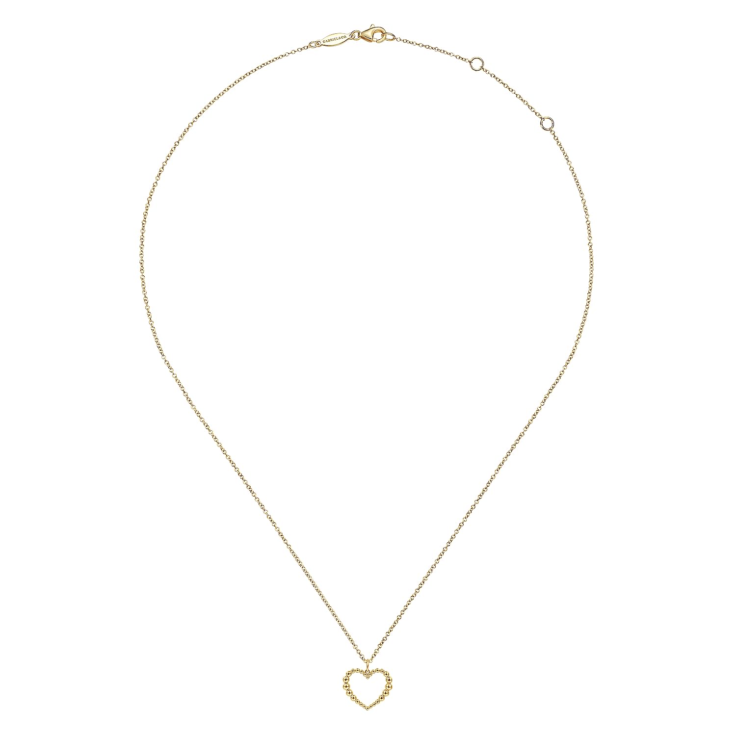 Gabriel & Co. 14K Yellow Gold Bujukan Heart Pendant