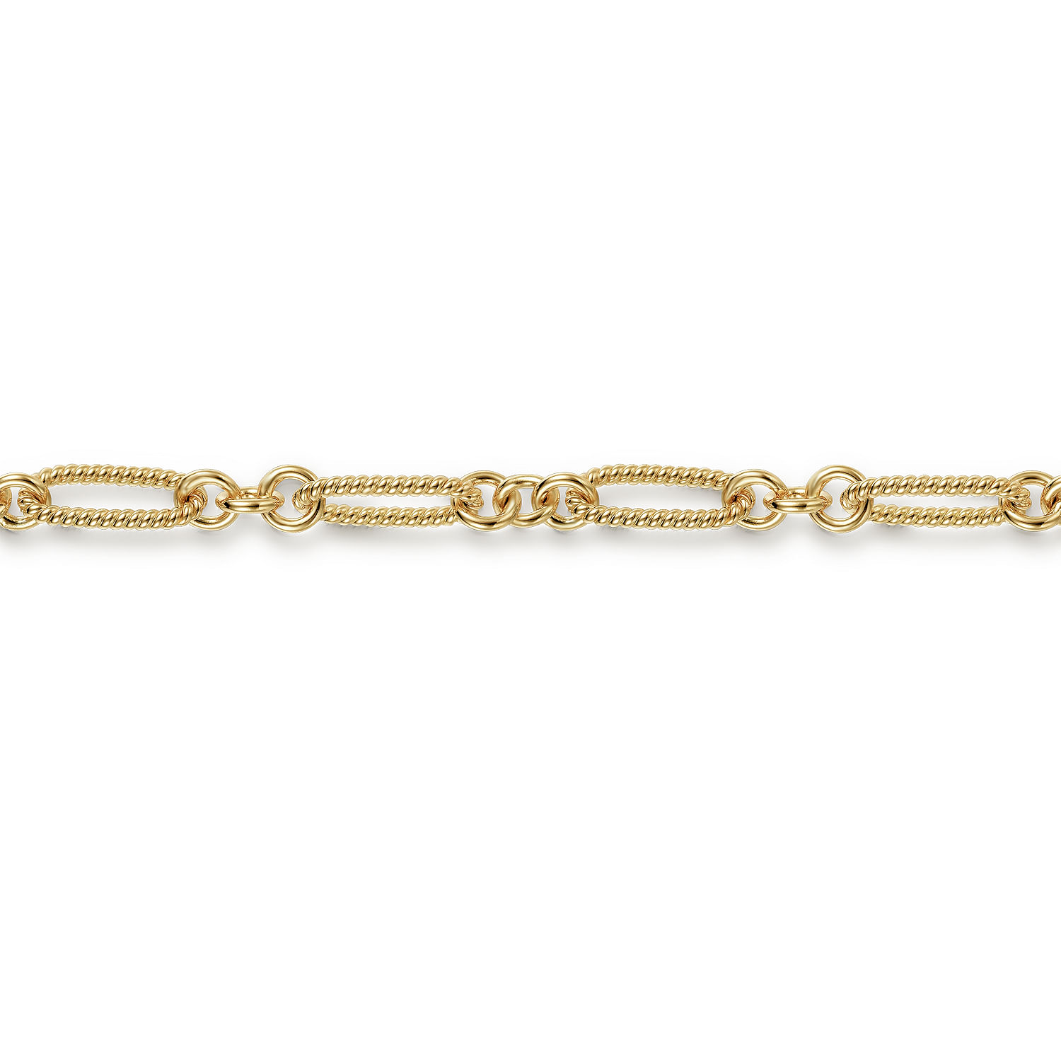 Gabriel & Co. 14K Yellow Gold Rope & Polished Chain Bracelet