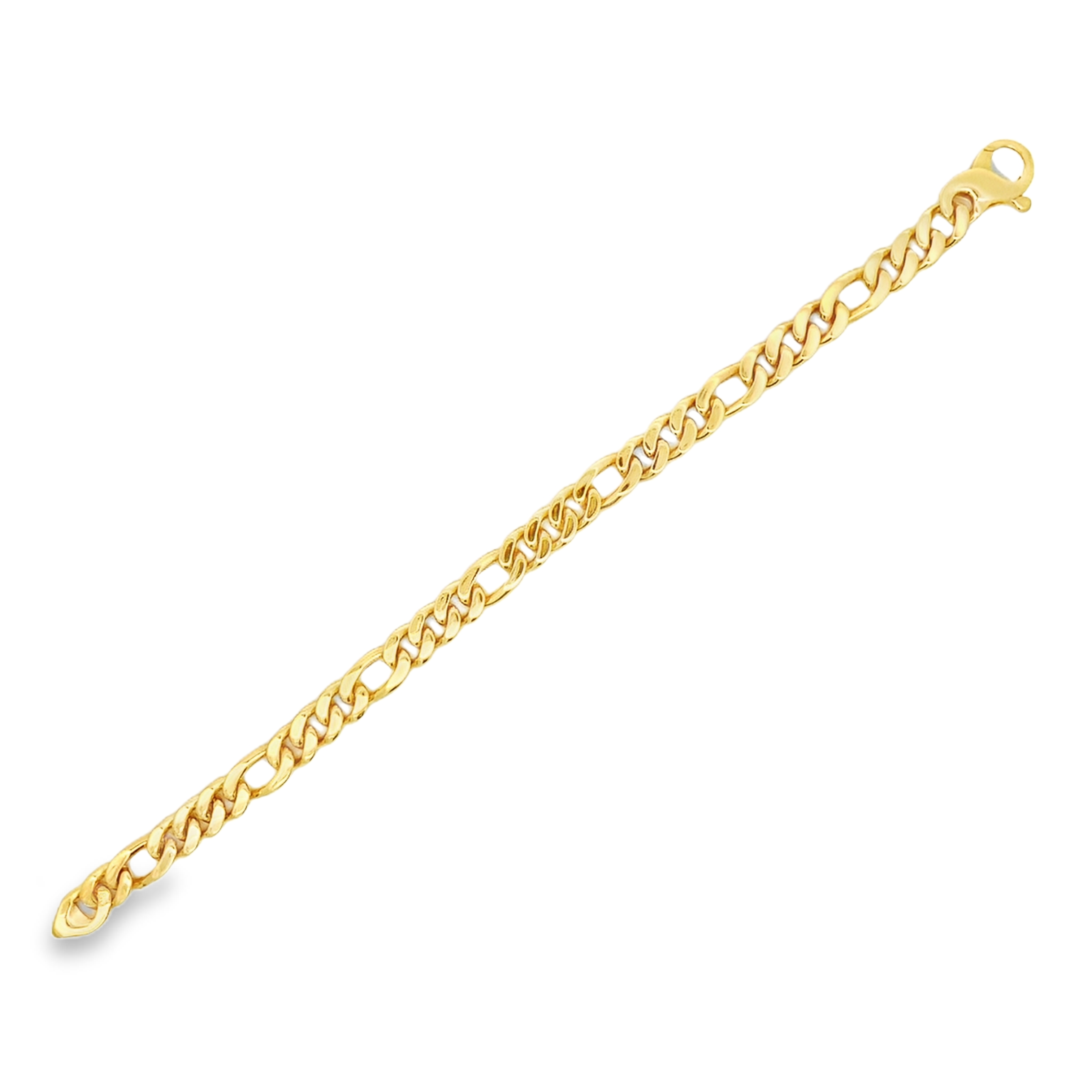 18K Yellow Gold Curb Link Mens Bracelet