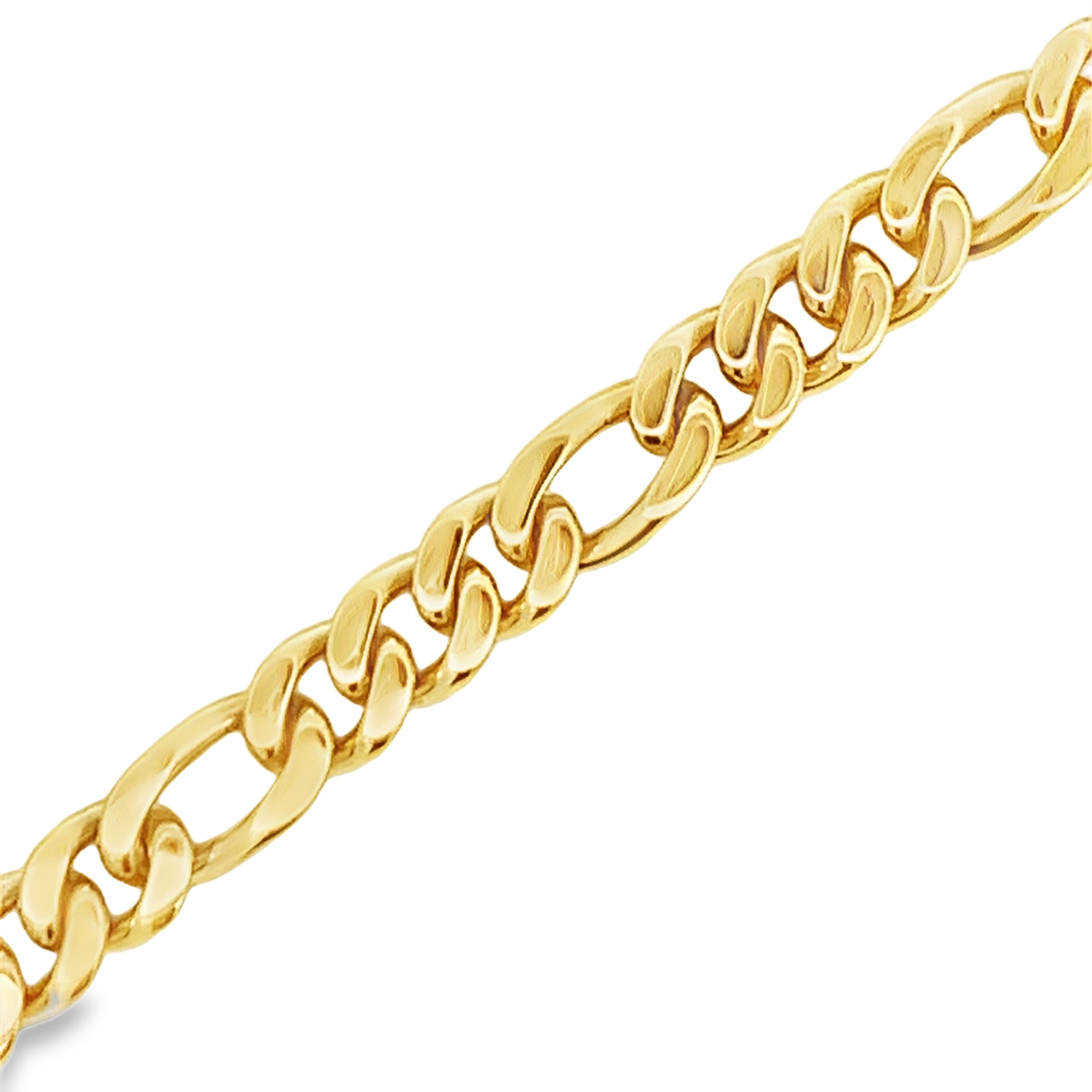 18K Yellow Gold Curb Link Mens Bracelet