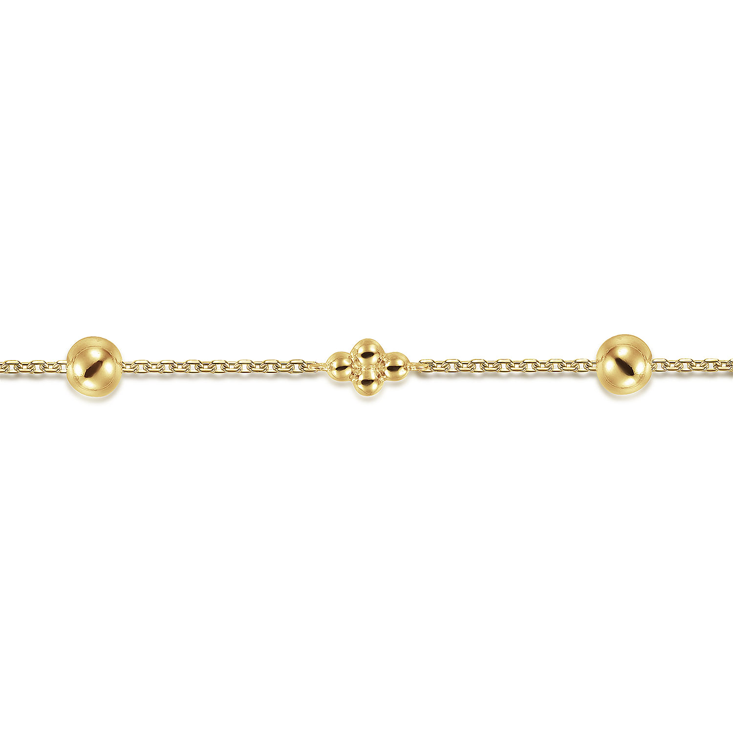 Gabriel & Co.14K Yellow Gold Clover Station Bracelet