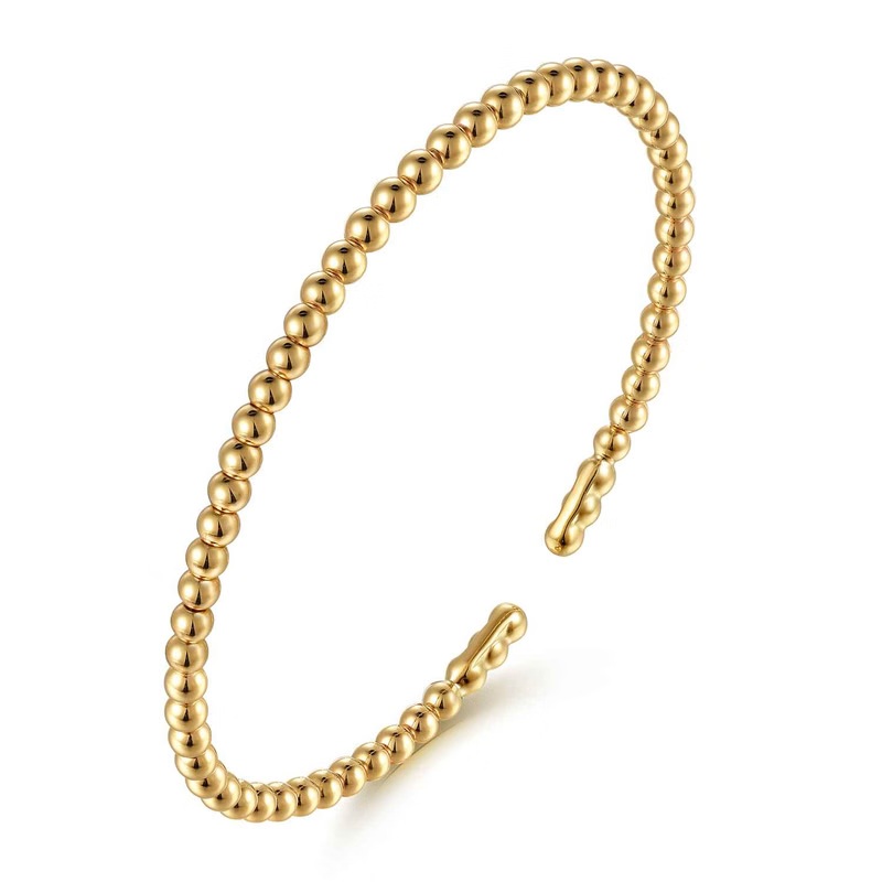 Gabriel & Co. 14K Yellow Gold Bujukan Split Bangle Bracelet Size 5.75