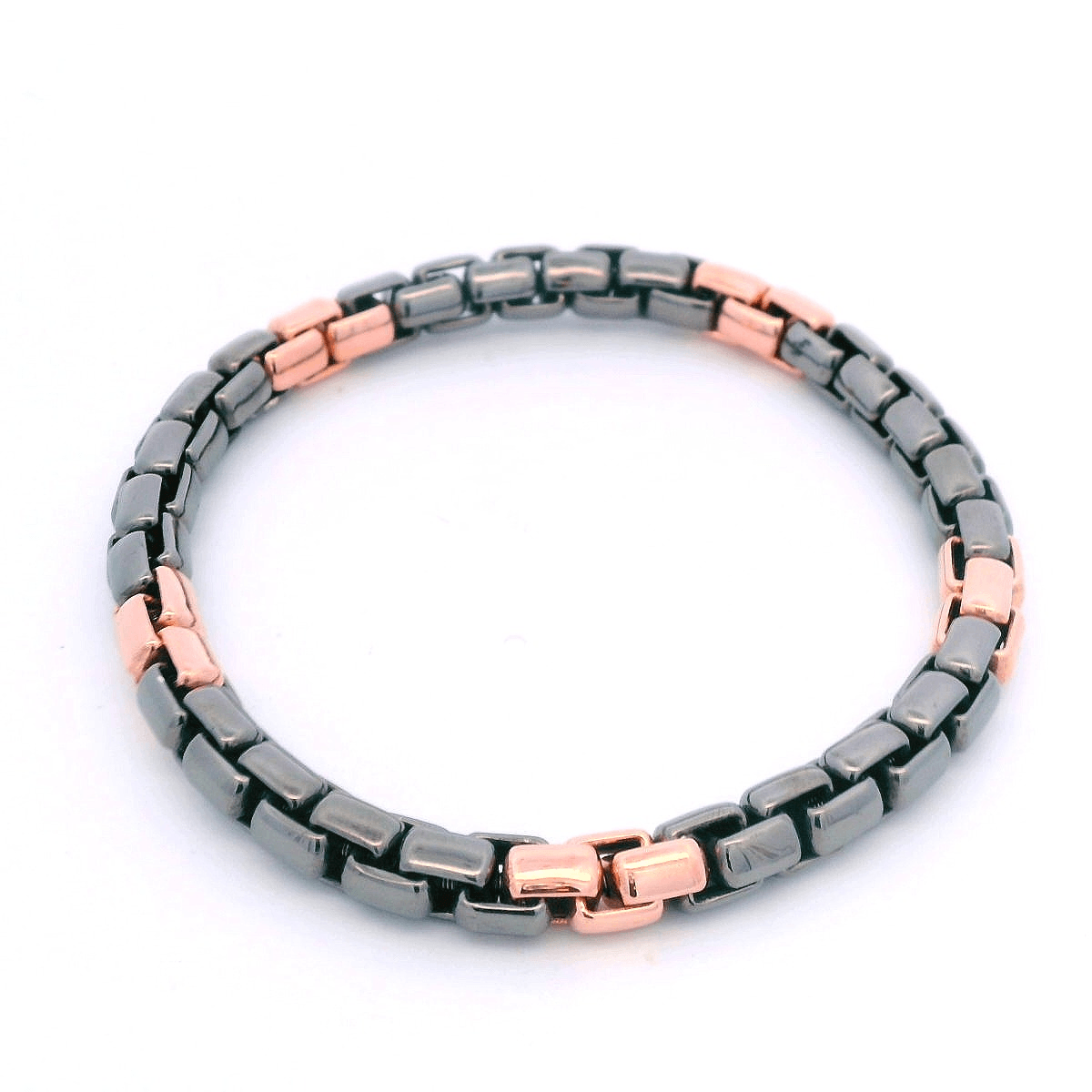 Luigi Tavanti 18K Rose & Black Gold Box Stretch Bracelet