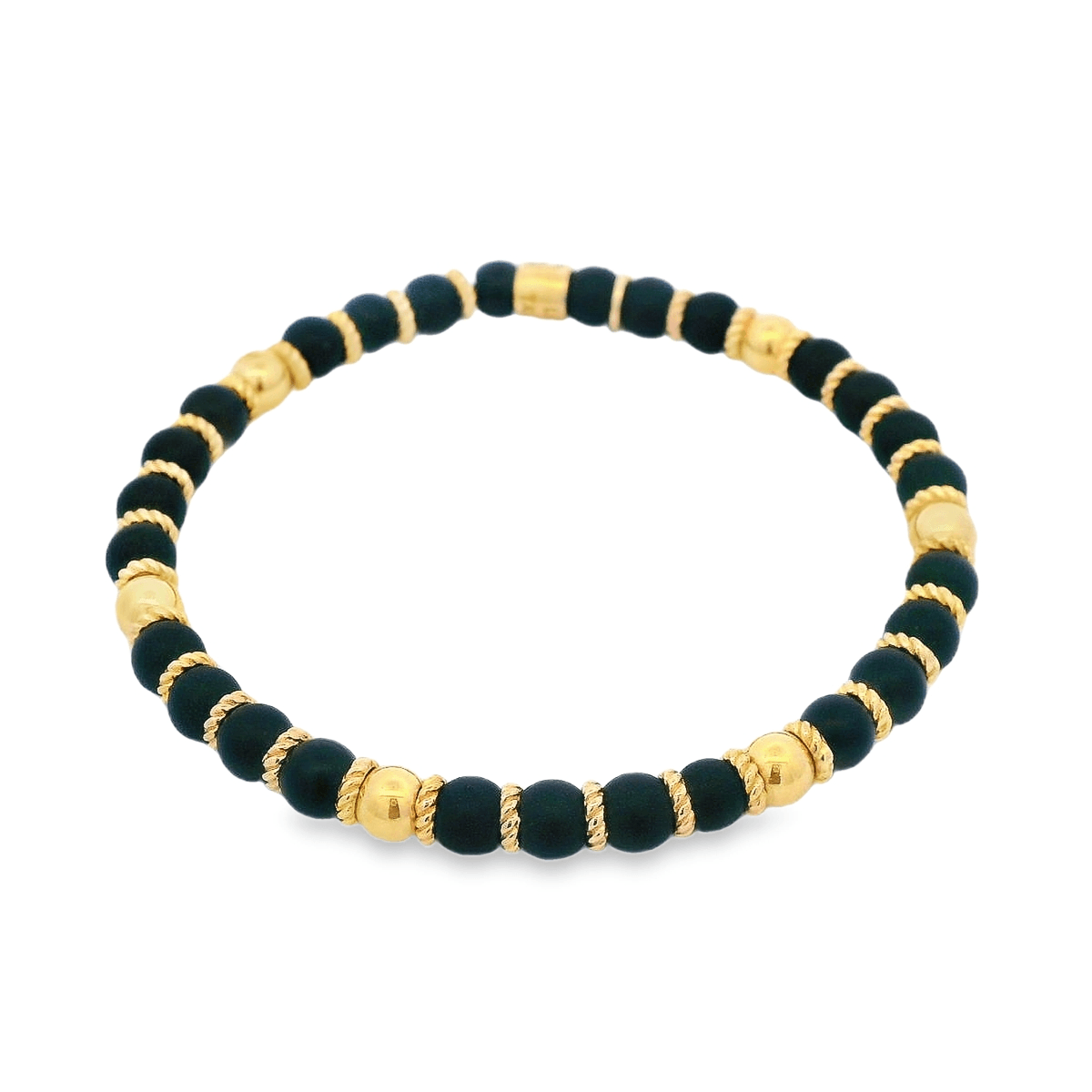 Luigi Tavanti 18K Yellow Gold Black & Gold Stretch Bracelet