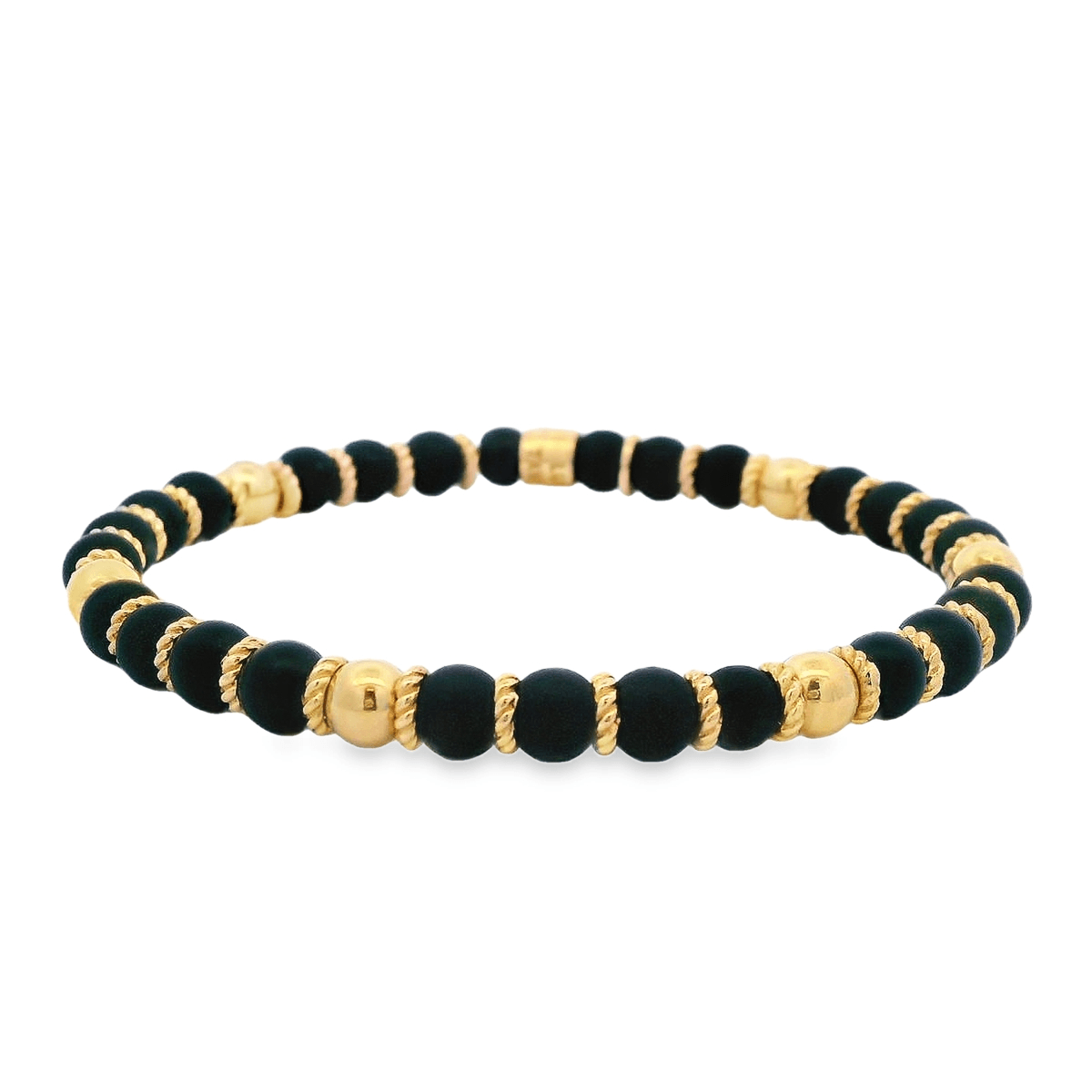 Luigi Tavanti 18K Yellow Gold Black & Gold Stretch Bracelet