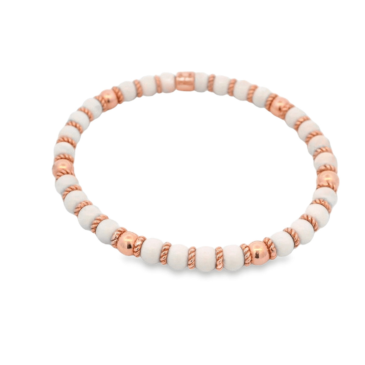 Luigi Tavanti 18K Rose Gold White & Gold Stretch Bracelet
