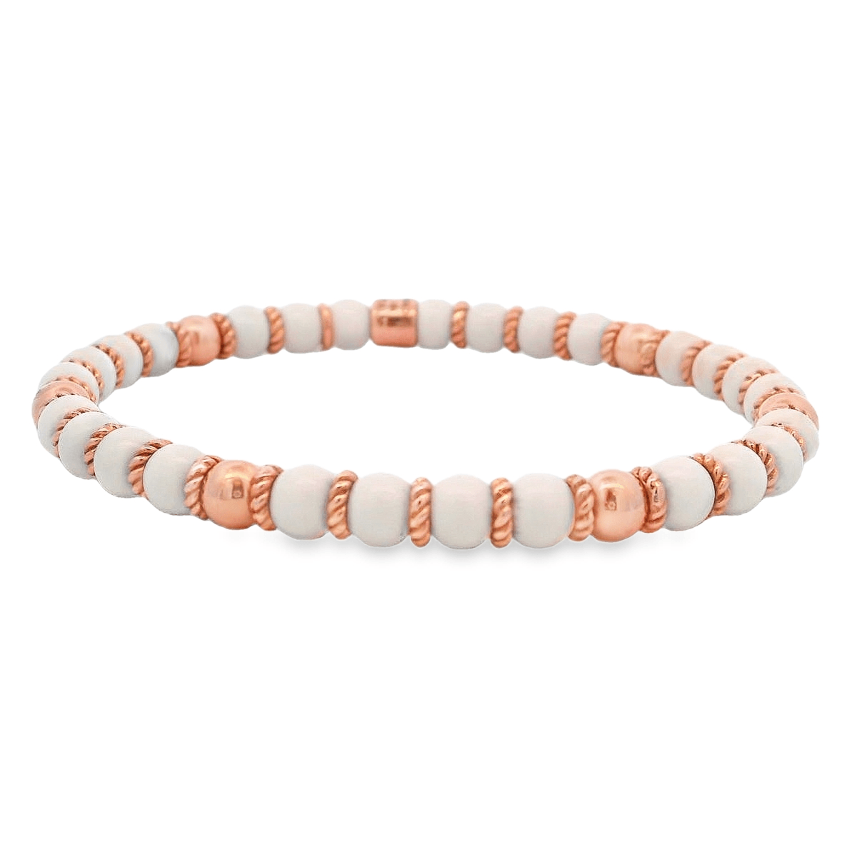 Luigi Tavanti 18K Rose Gold White & Gold Stretch Bracelet