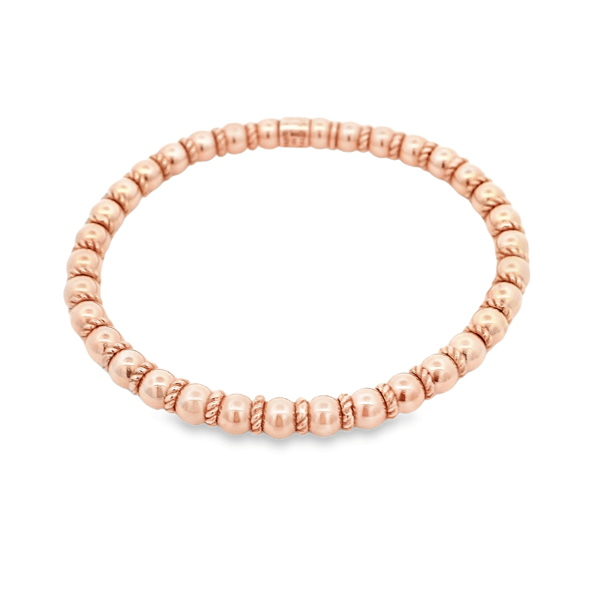 Luigi Tavanti 18K Rose Gold Bead & Rings Stretch Bracelet