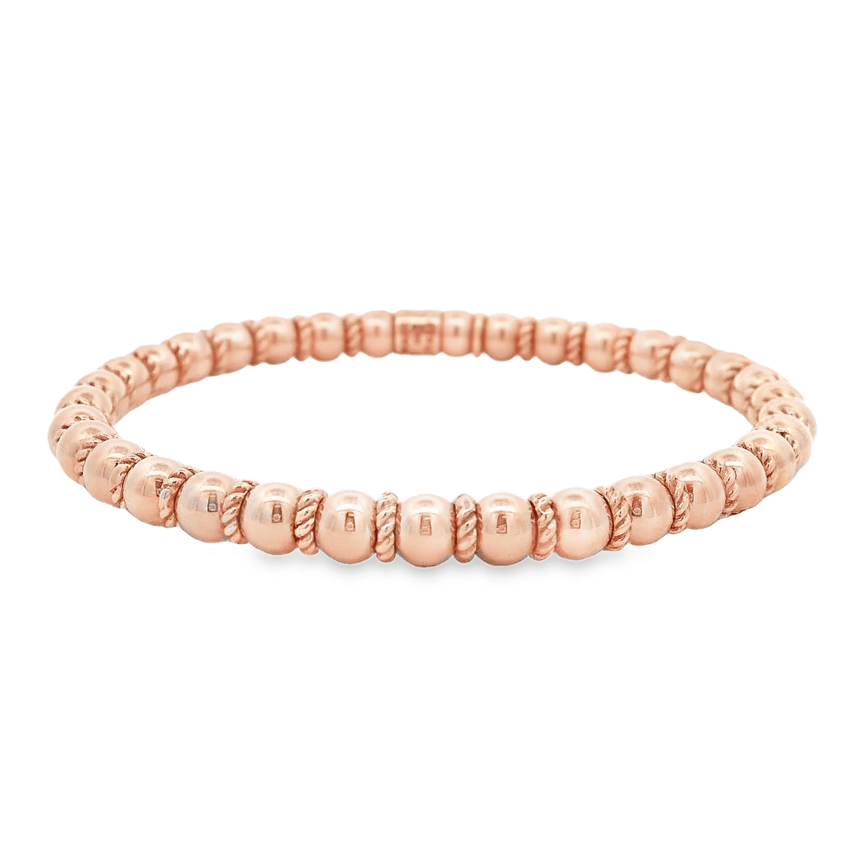 Luigi Tavanti 18K Rose Gold Bead & Rings Stretch Bracelet