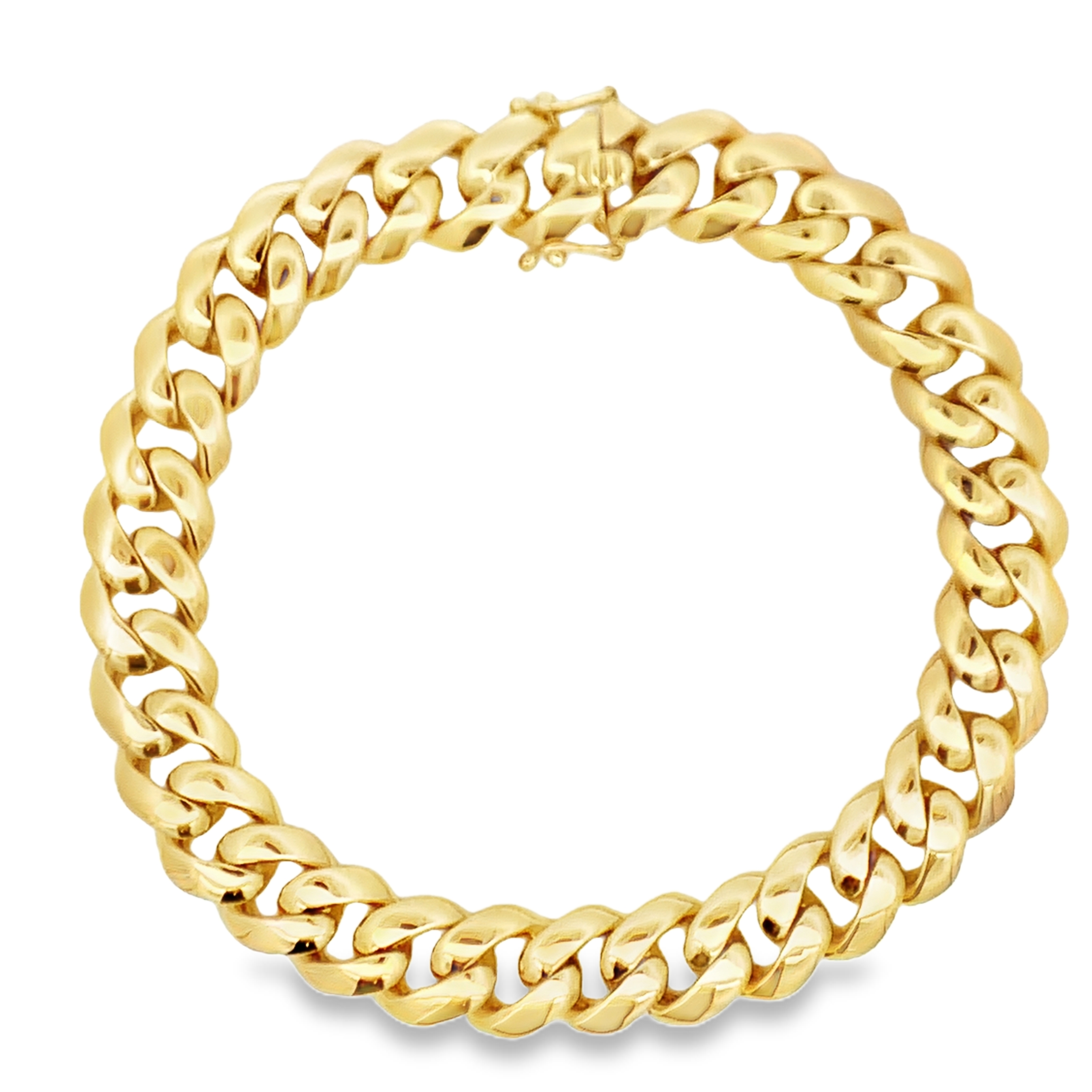14K Yellow Gold Polished Curb Link Bracelet
