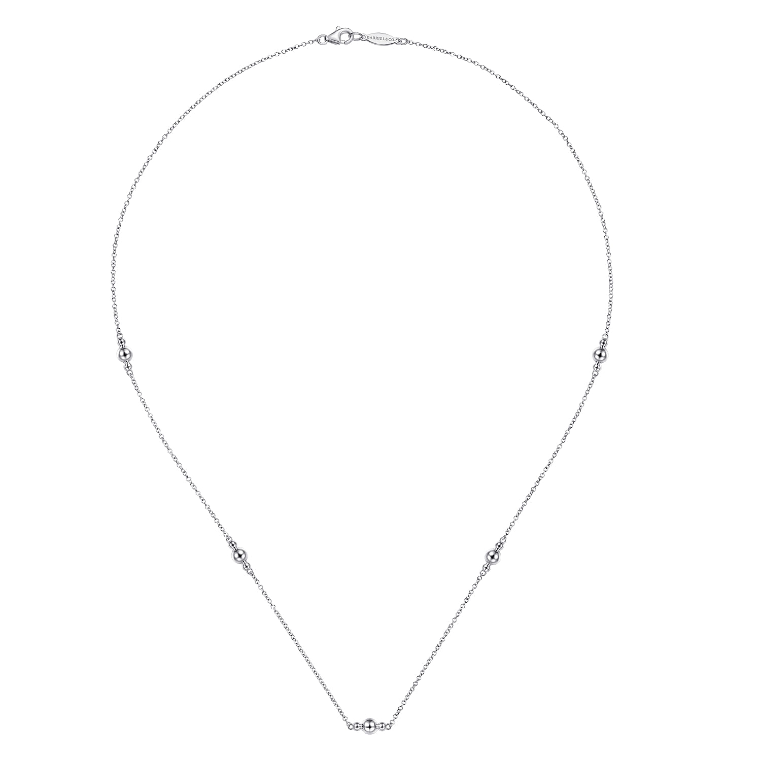 Gabriel & Co. Sterling Silver Beaded Station Necklace