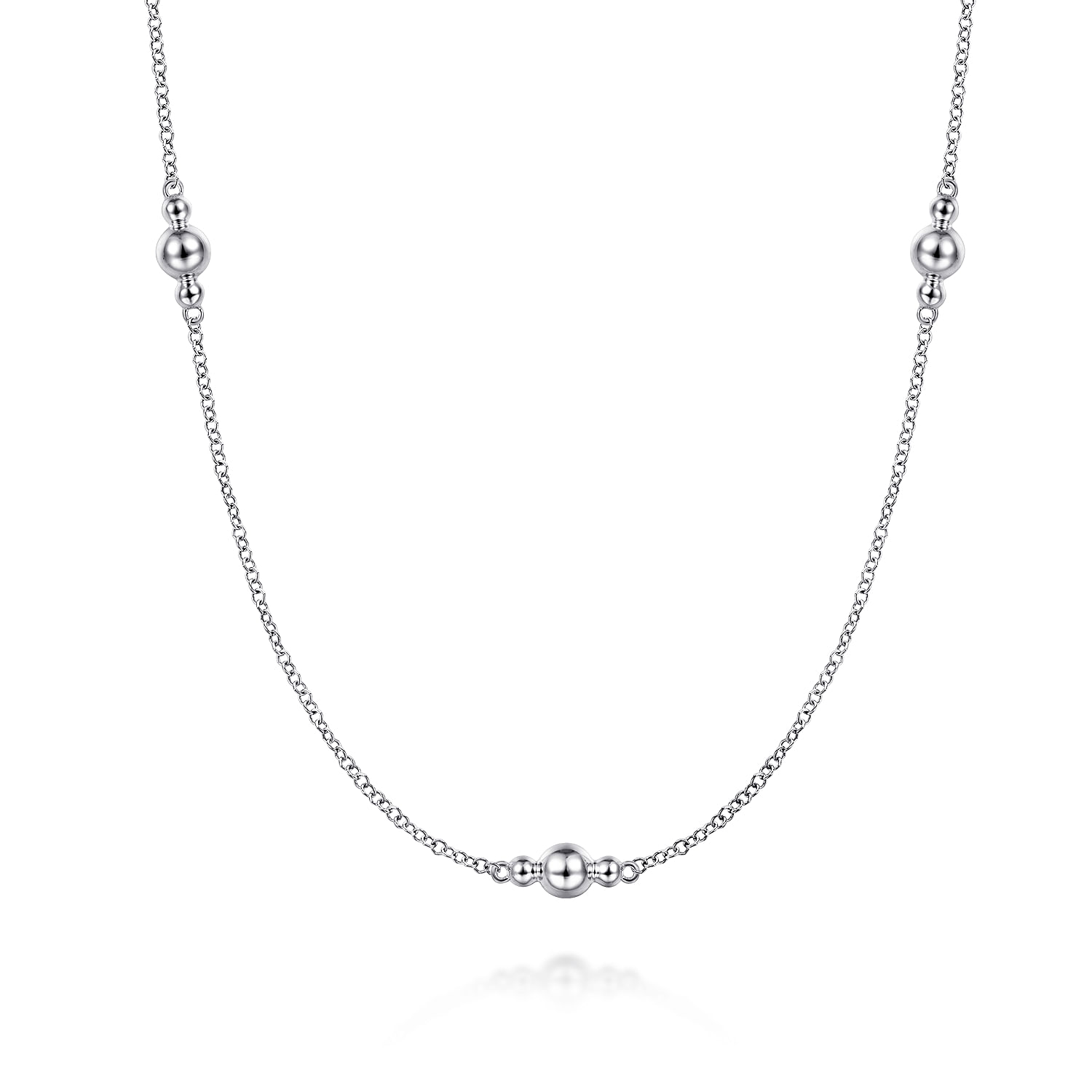 Gabriel & Co. Sterling Silver Beaded Station Necklace