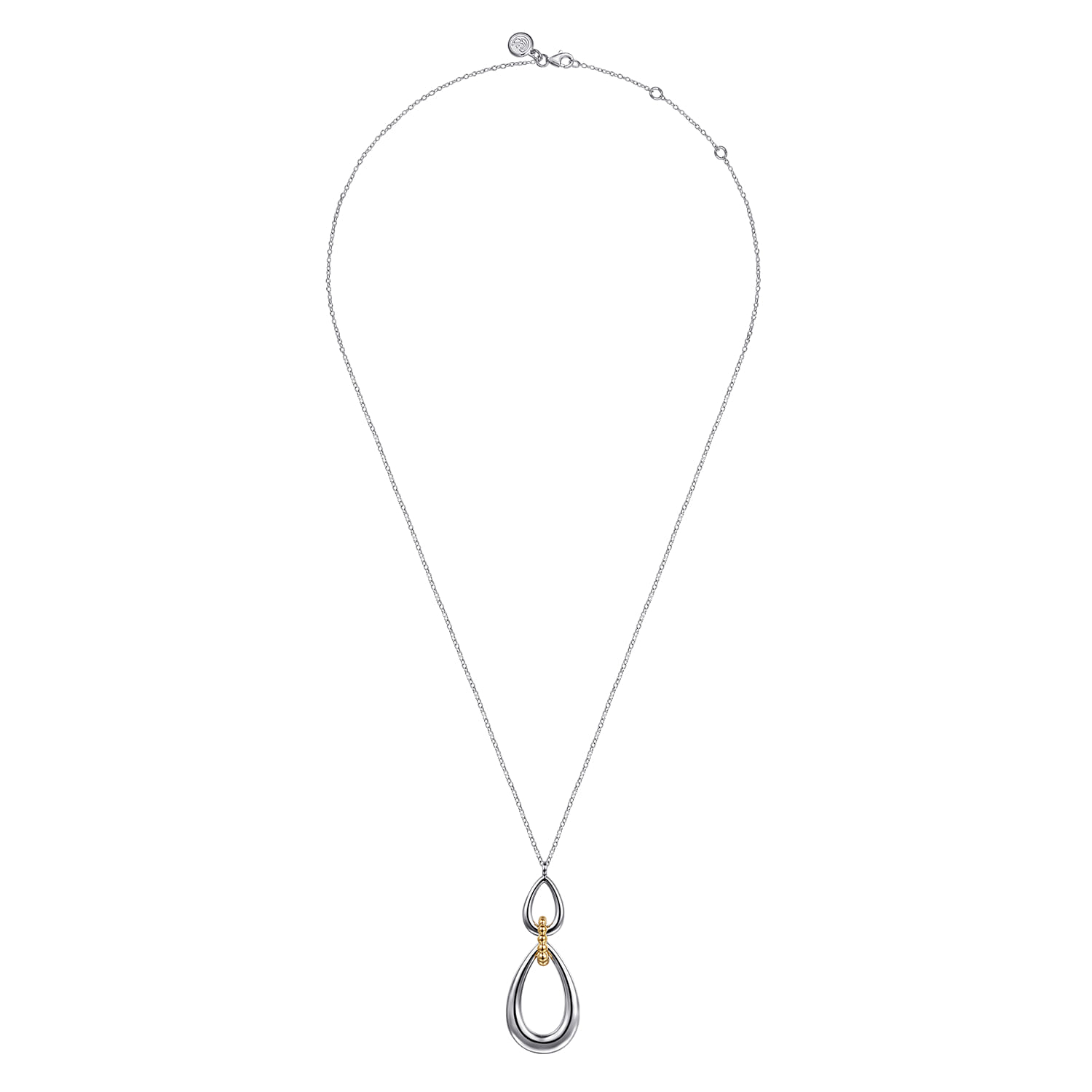 Gabriel & Co. Sterling Silver and 14K Bujukan Teardrop Necklace