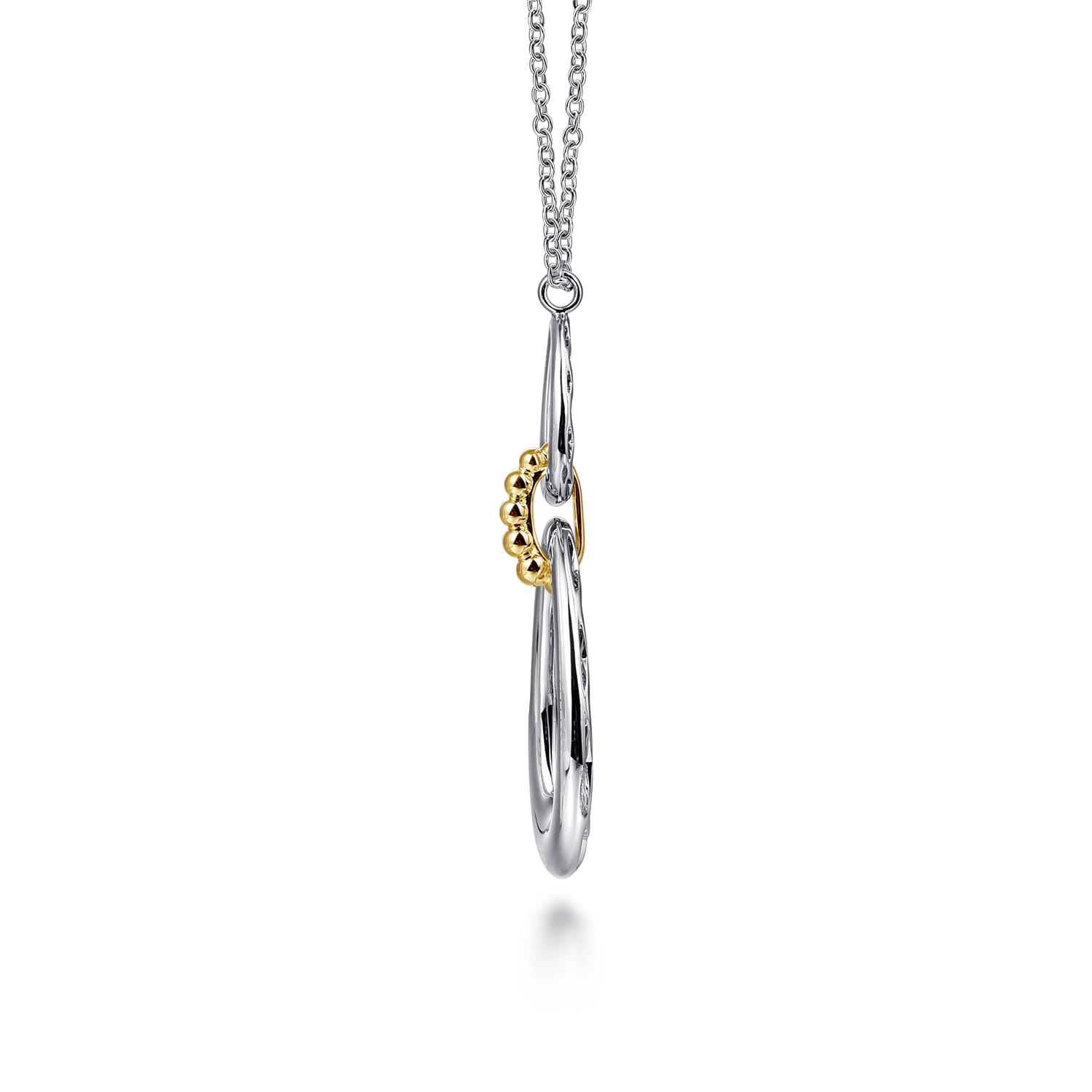 Gabriel & Co. Sterling Silver and 14K Bujukan Teardrop Necklace