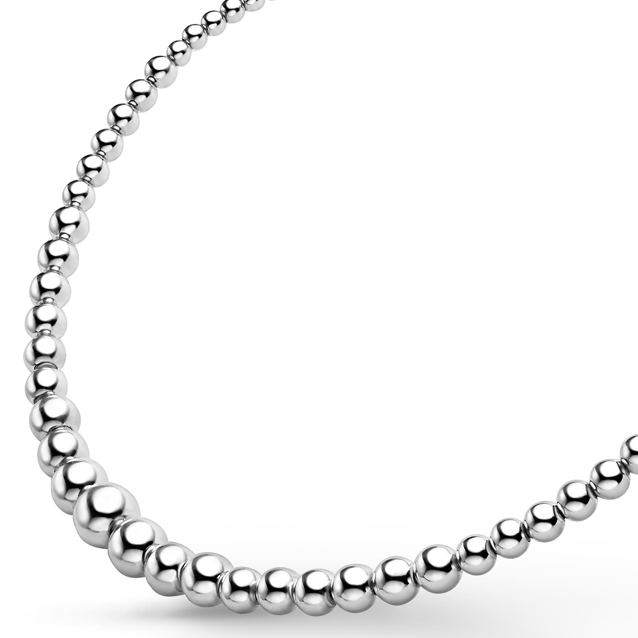 Lagos Sterling Silver Caviar Bubbly Graduated Bead Necklace