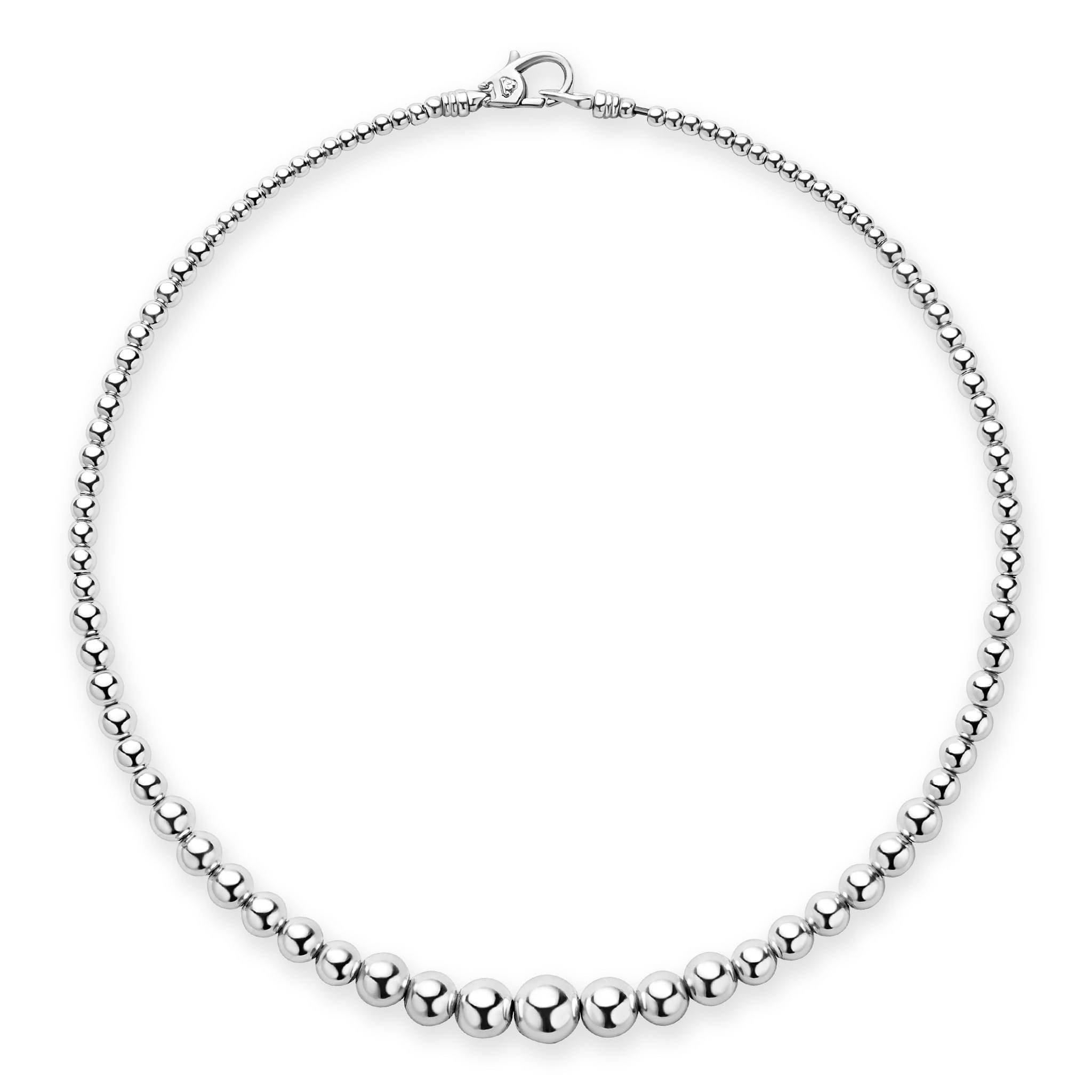 Lagos Sterling Silver Caviar Bubbly Graduated Bead Necklace