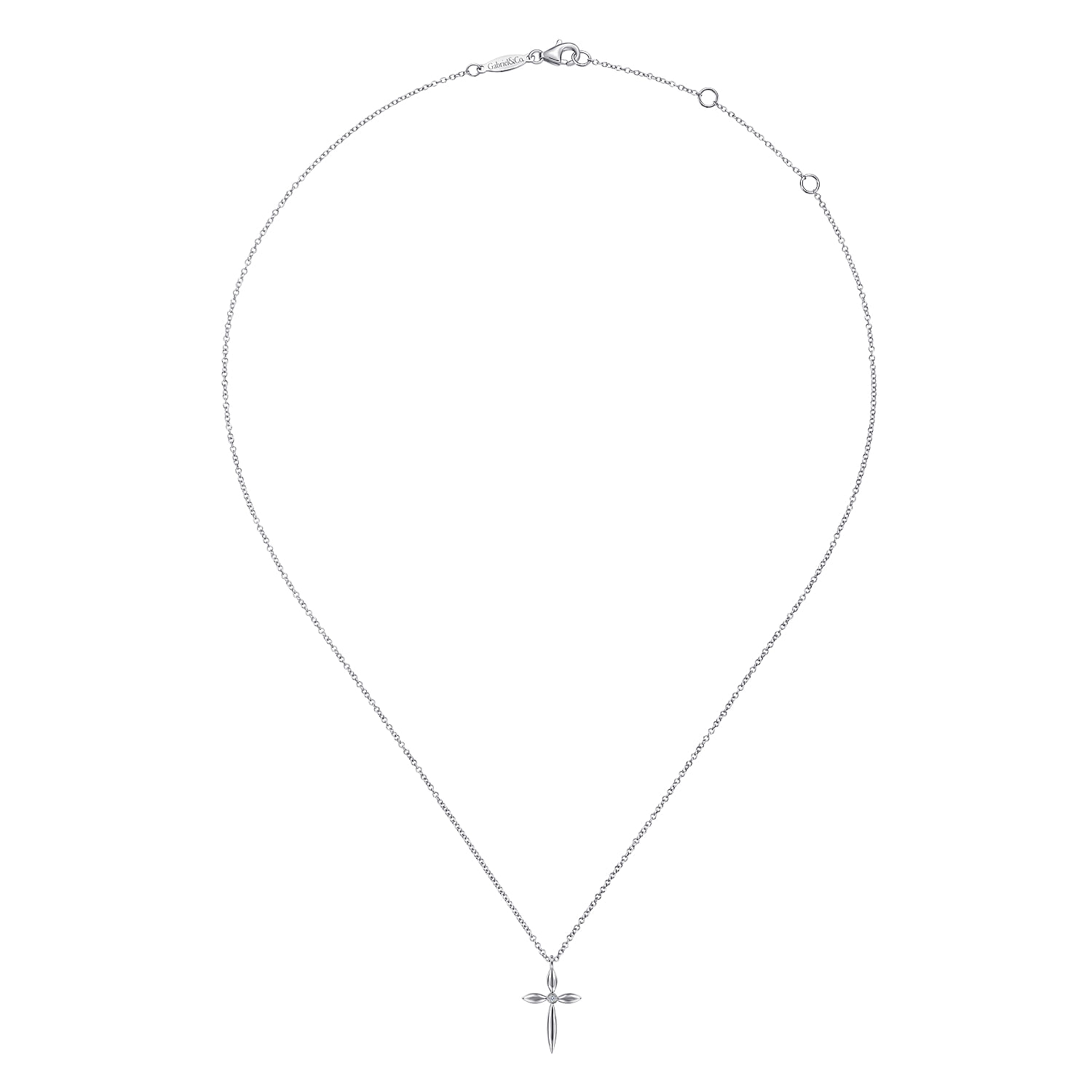 Gabriel & Co. Sterling Silver Diamond Cross Pendant