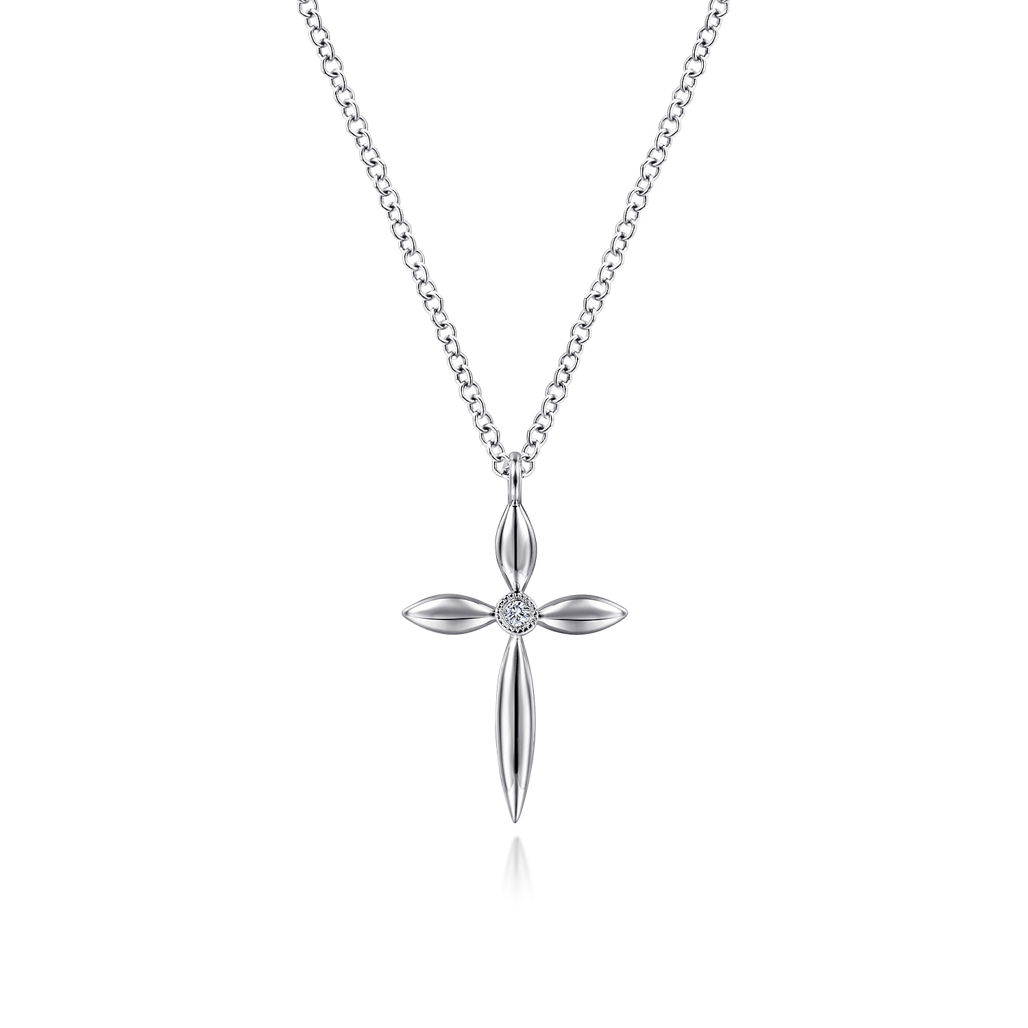 Gabriel & Co. Sterling Silver Diamond Cross Pendant