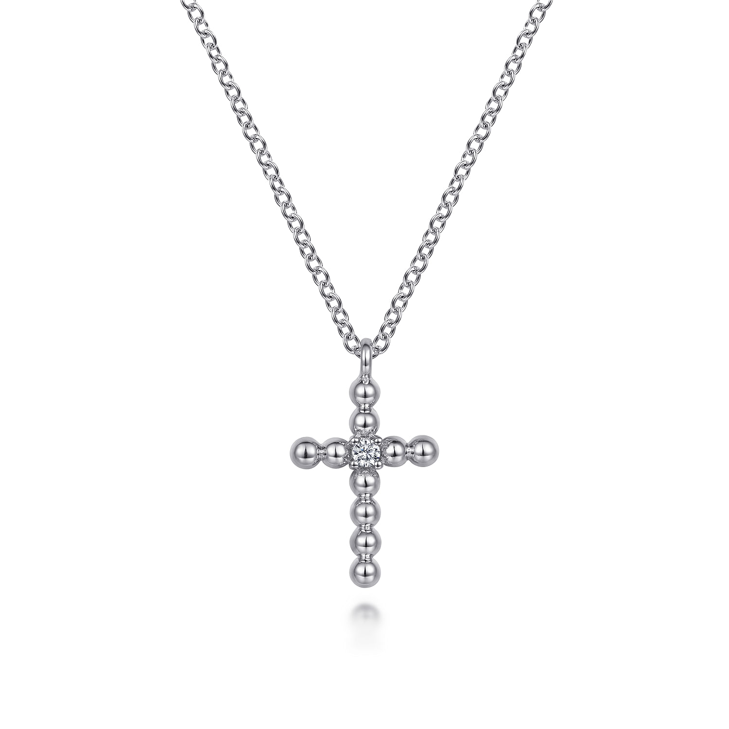 Gabriel & Co. Sterling Silver Bujukan Diamond Cross Pendant
