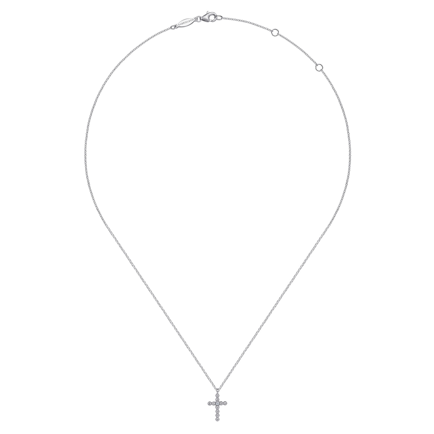 Gabriel & Co. Sterling Silver Bujukan Diamond Cross Pendant