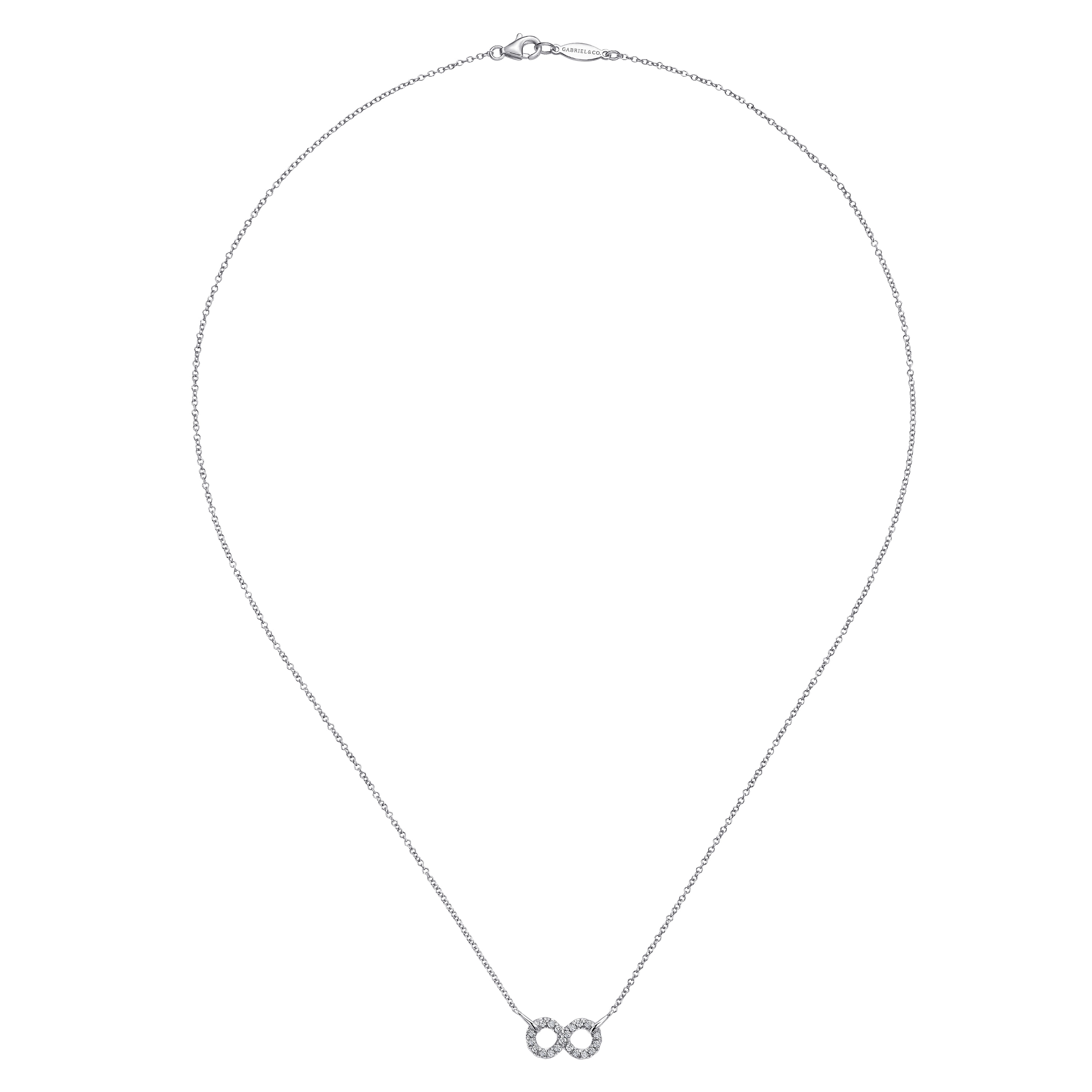 Gabriel & Co. Sterling Silver White Sapphire Infinity Symbol Necklace