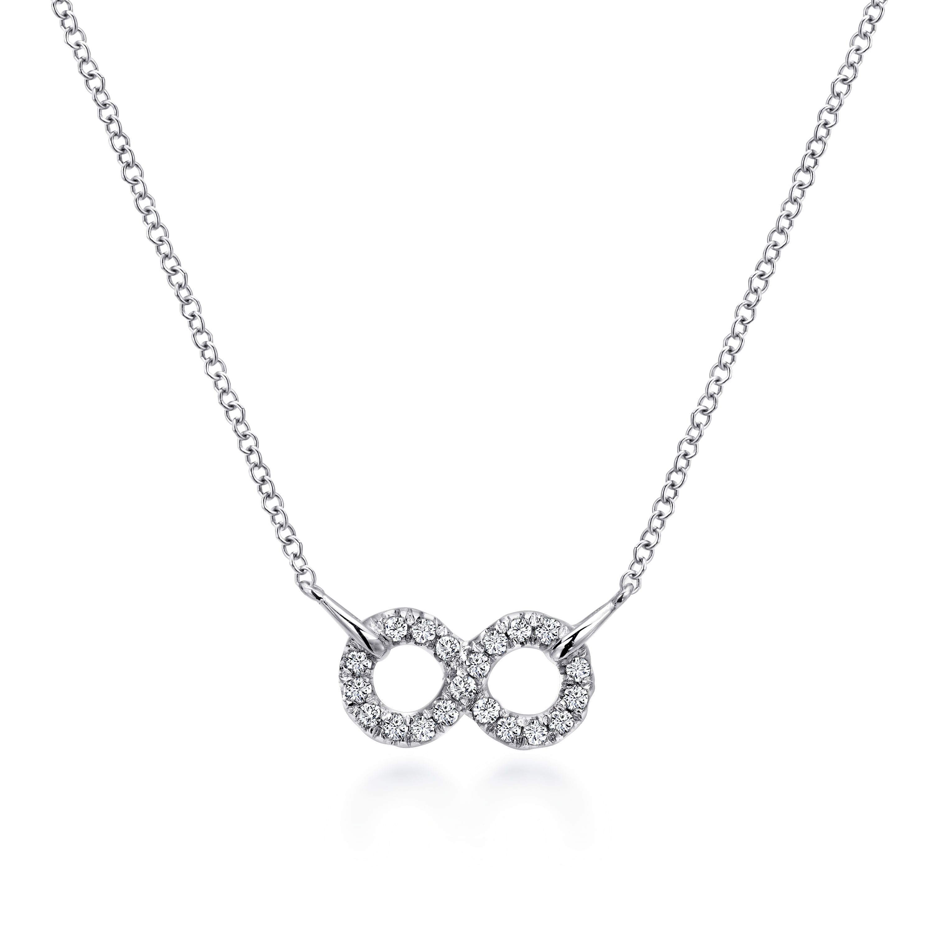 Gabriel & Co. Sterling Silver White Sapphire Infinity Symbol Necklace