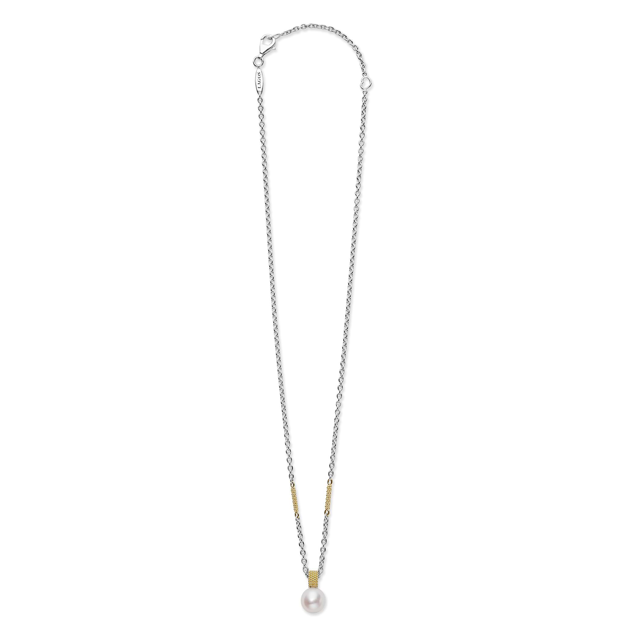 Lagos Two-Tone Pearl Pendant Necklace