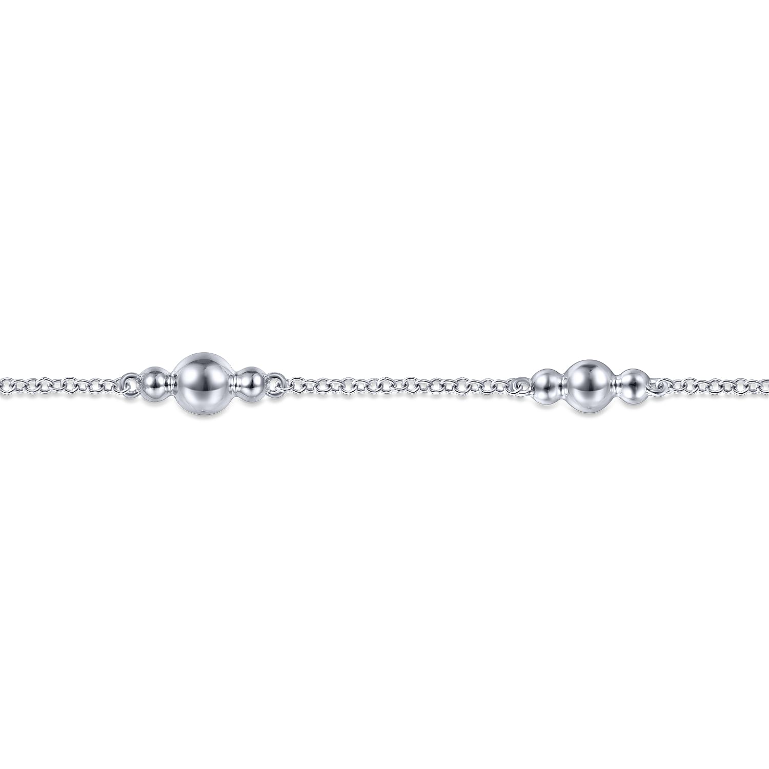 Gabriel & Co. Sterling Silver Beaded Station Chain Bracelet
