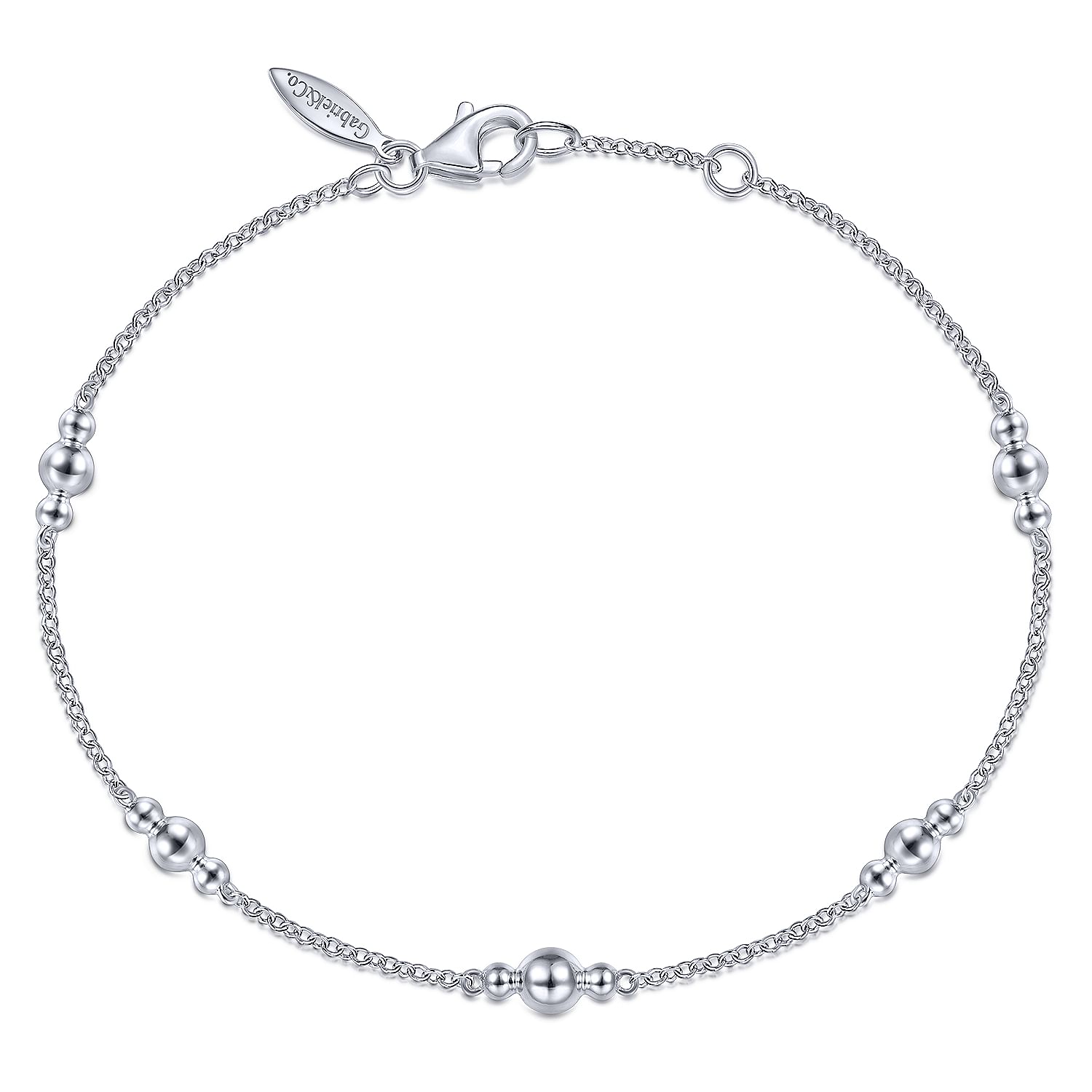 Gabriel & Co. Sterling Silver Beaded Station Chain Bracelet