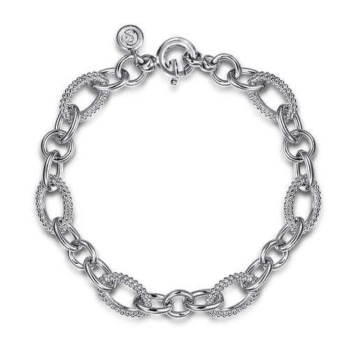 Gabriel & Co. Sterling Silver Bujukan Oval Link Chain Bracelet