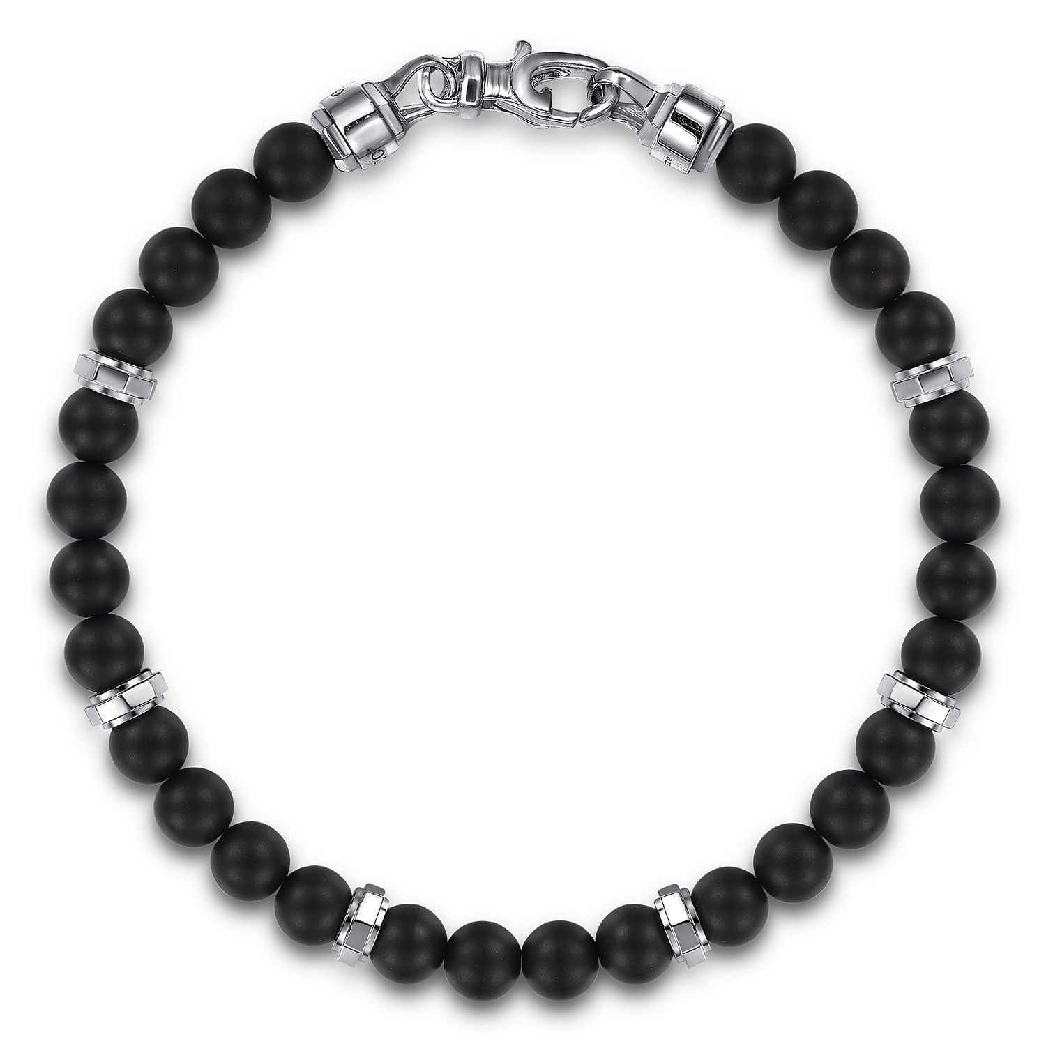 Gabriel & Co. Sterling Silver & Black Titanium Bead Bracelet