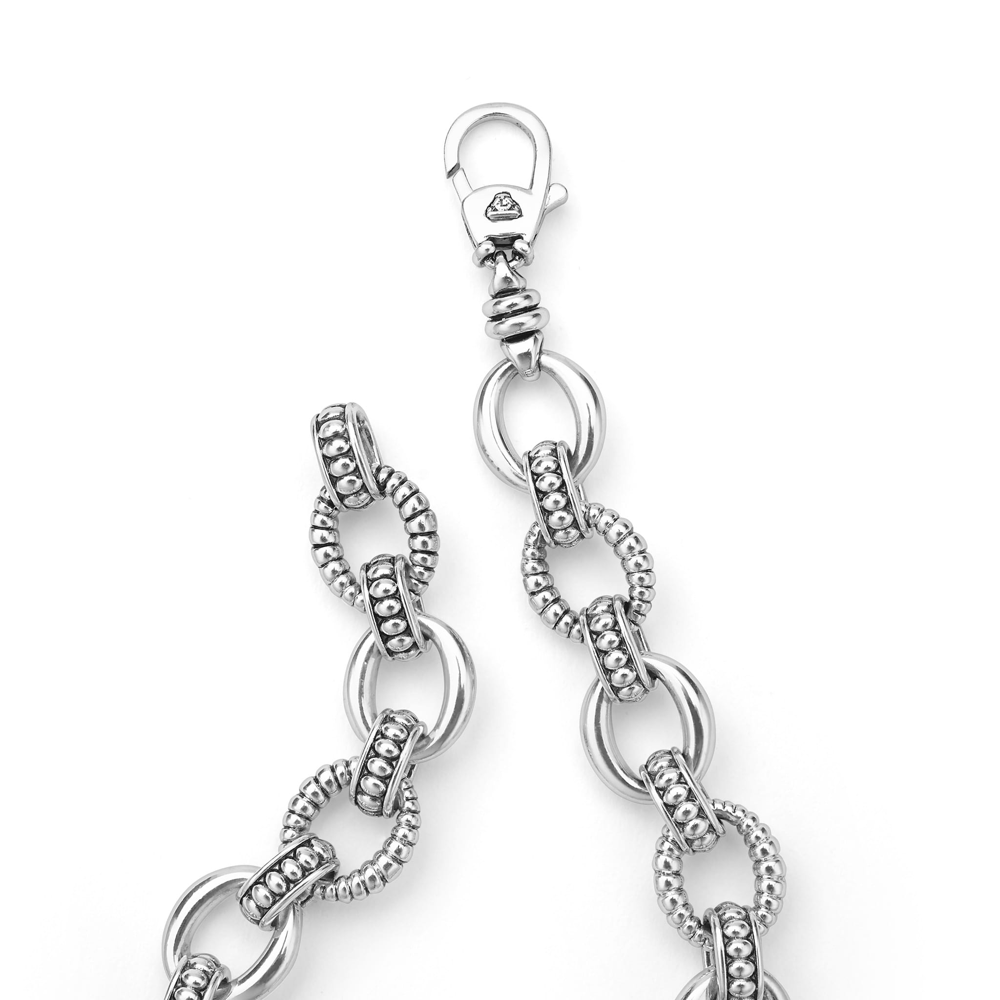 Lagos Sterling Silver 10mm Fluted Oval Link Bracelet