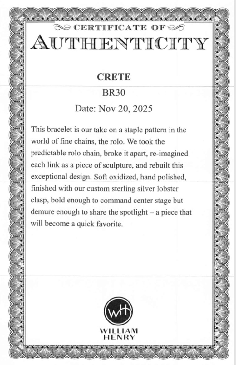 William Henry Crete Sterling Silver Link Bracelet