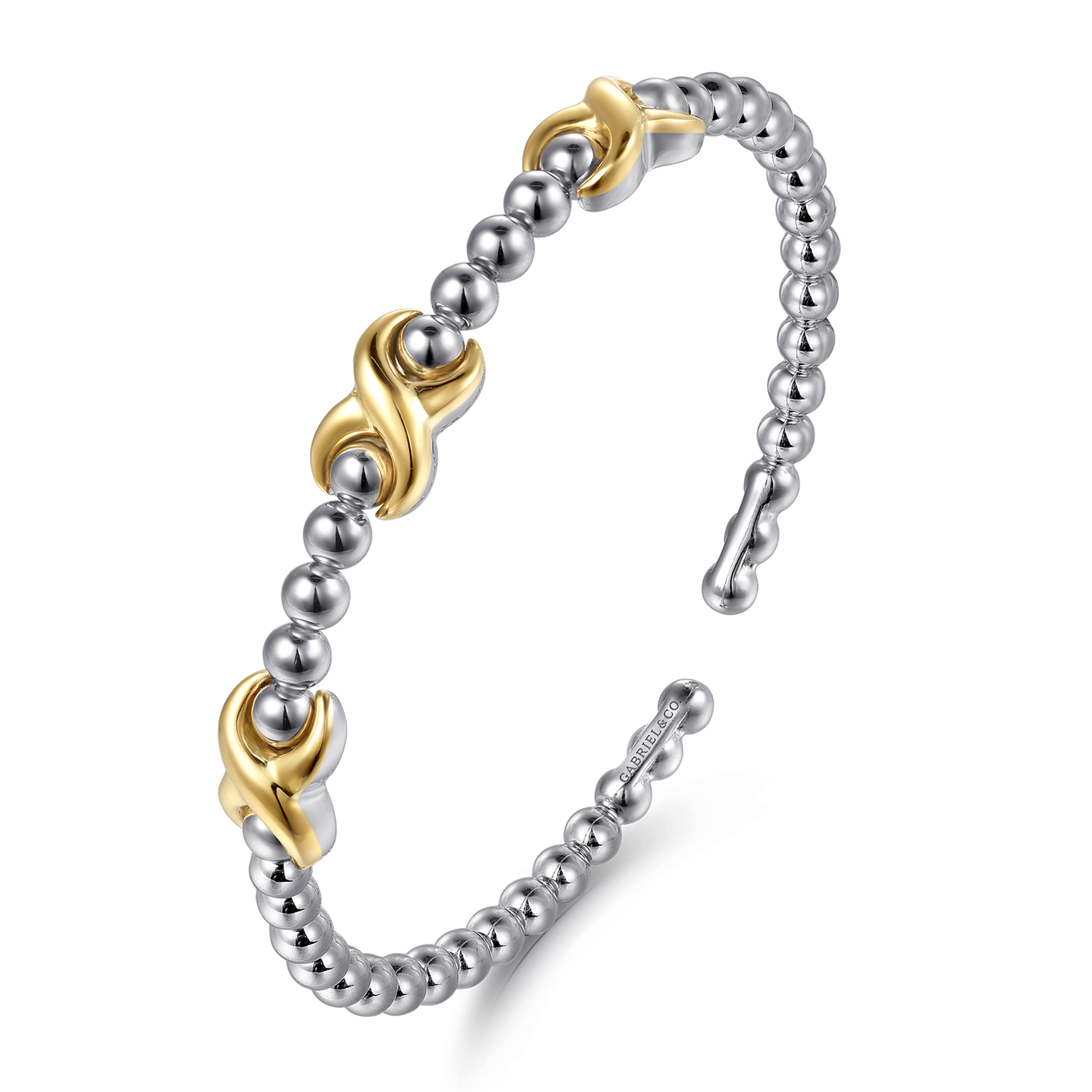 Gabriel & Co Stainless Steel & 14K Bujukan Station Bangle
